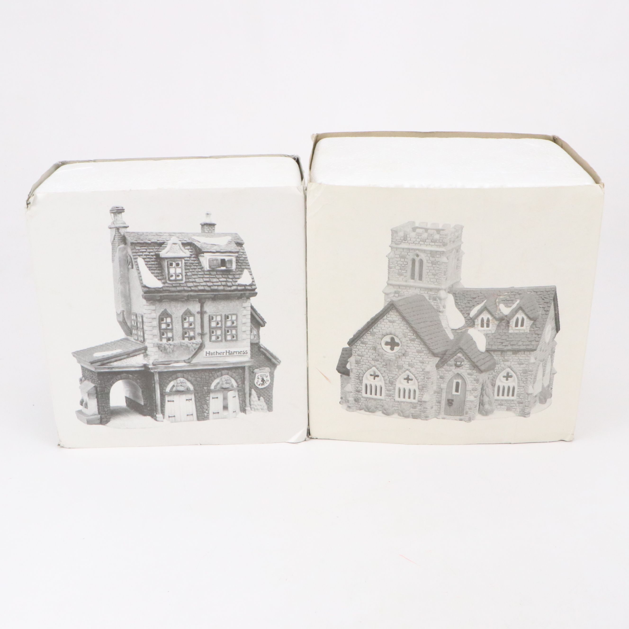 Department 56 "Dickens' Village Series" Bisque Porcelain Houses and Figurines