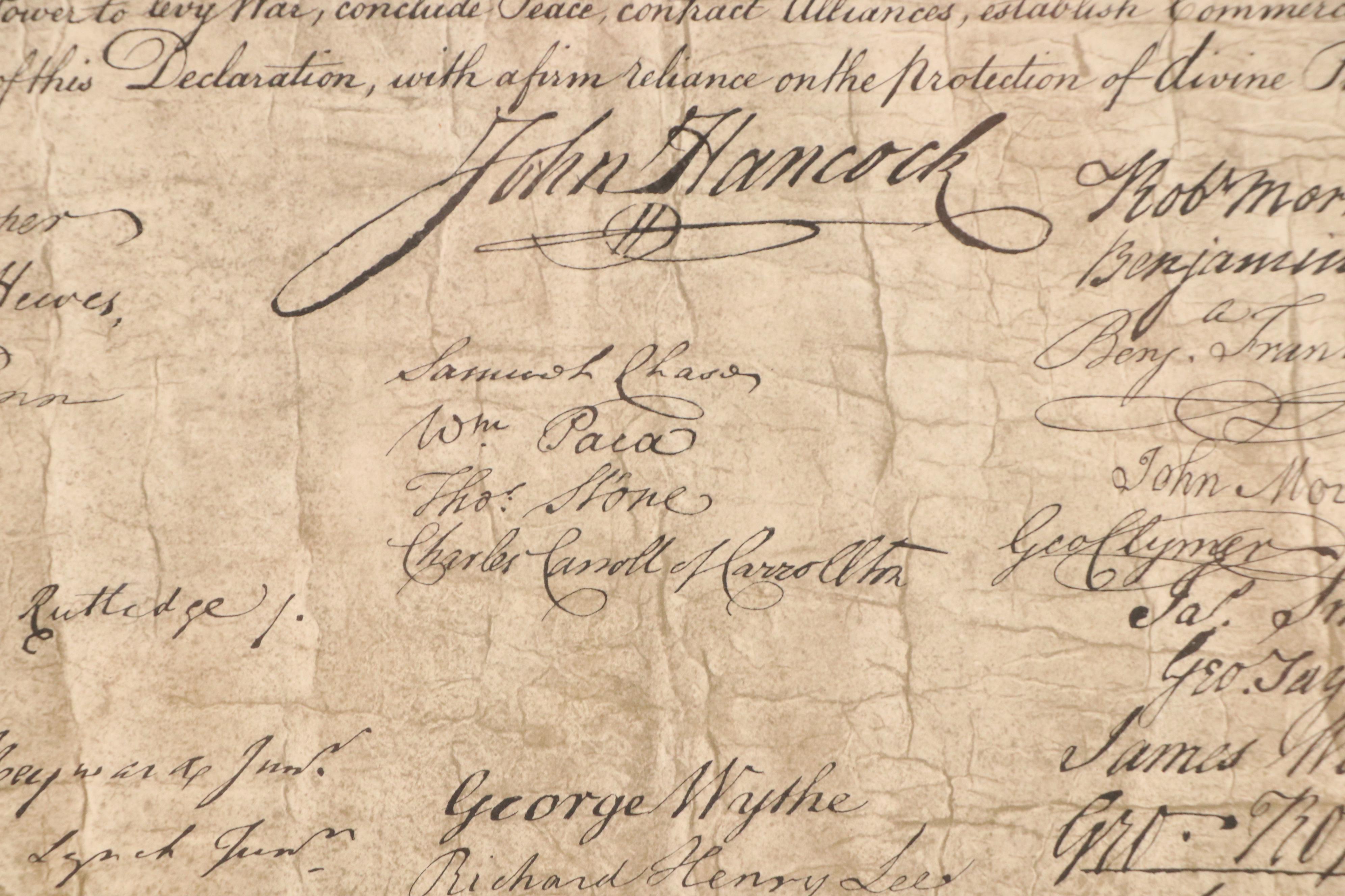 Coca-Cola Offset Lithograph Reproduction of the Declaration of Independence