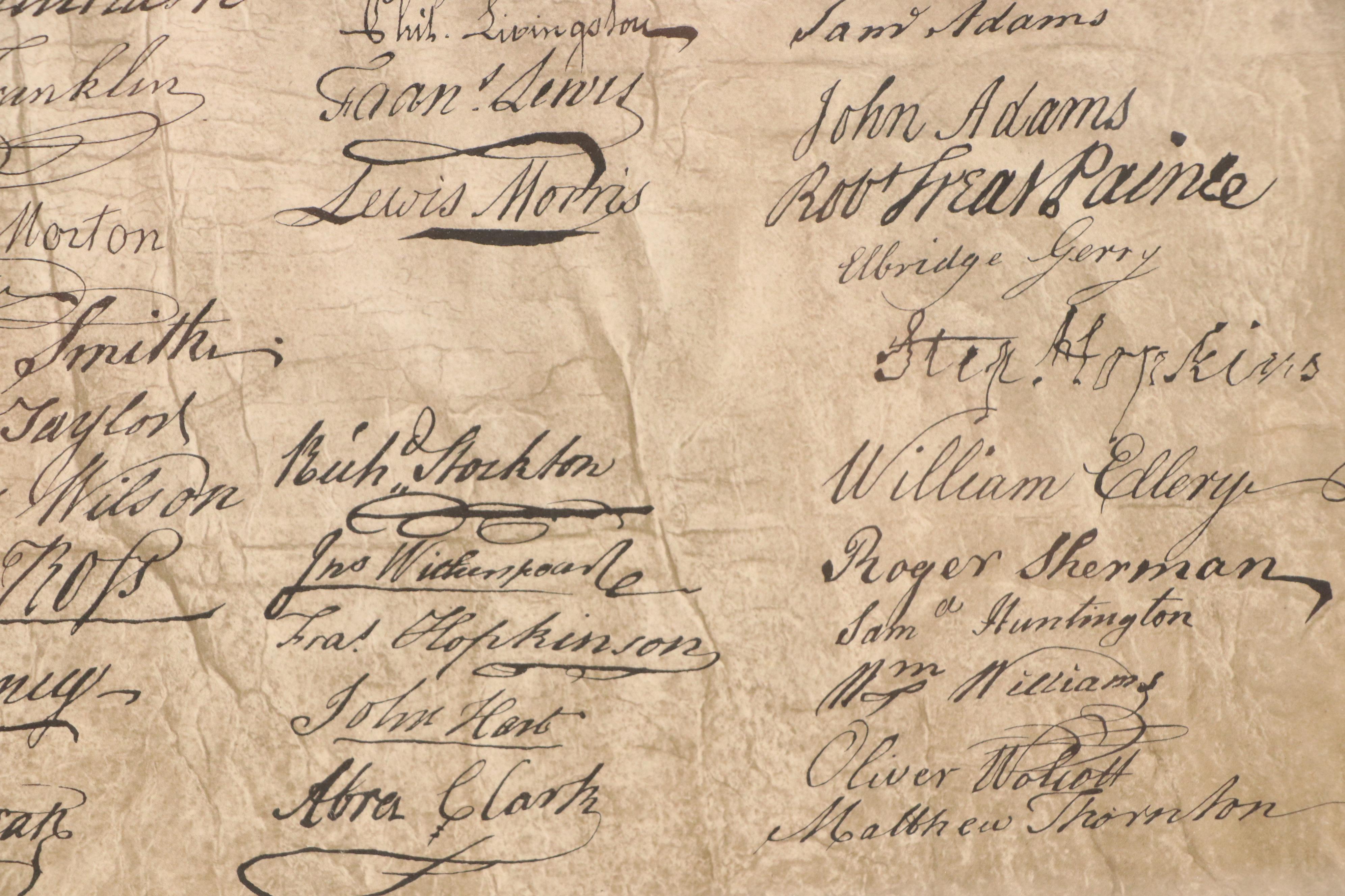 Coca-Cola Offset Lithograph Reproduction of the Declaration of Independence