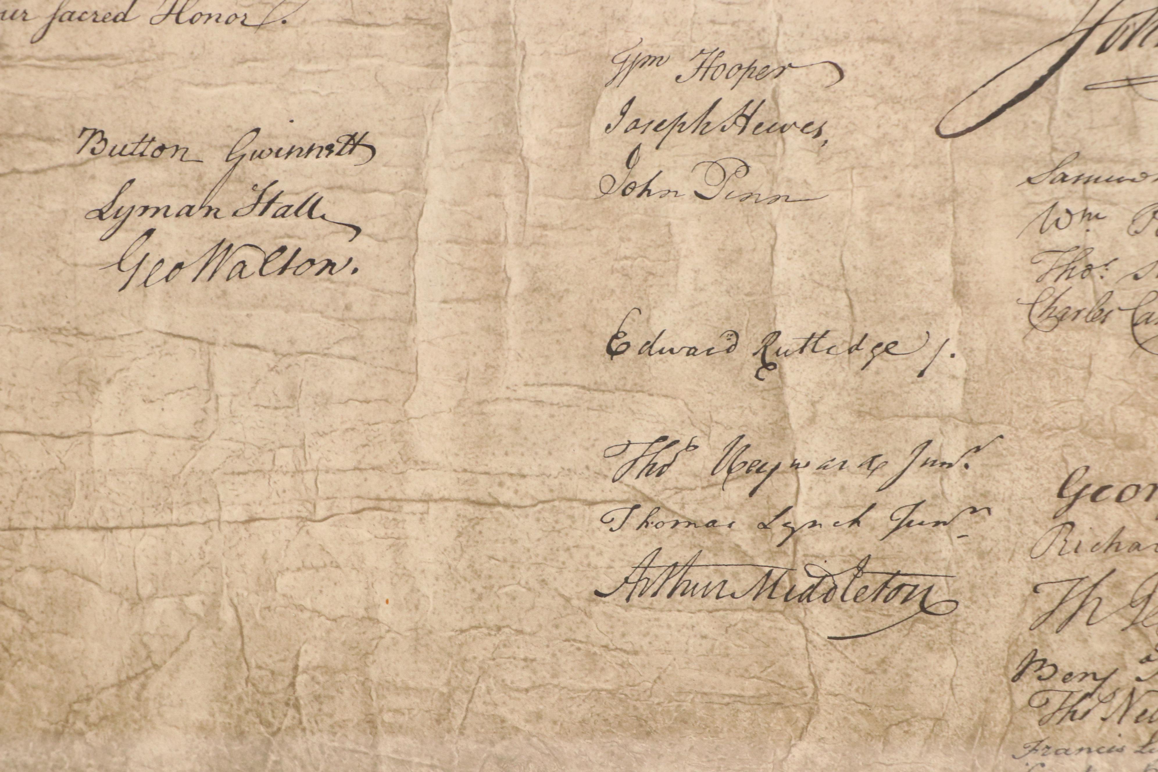 Coca-Cola Offset Lithograph Reproduction of the Declaration of Independence