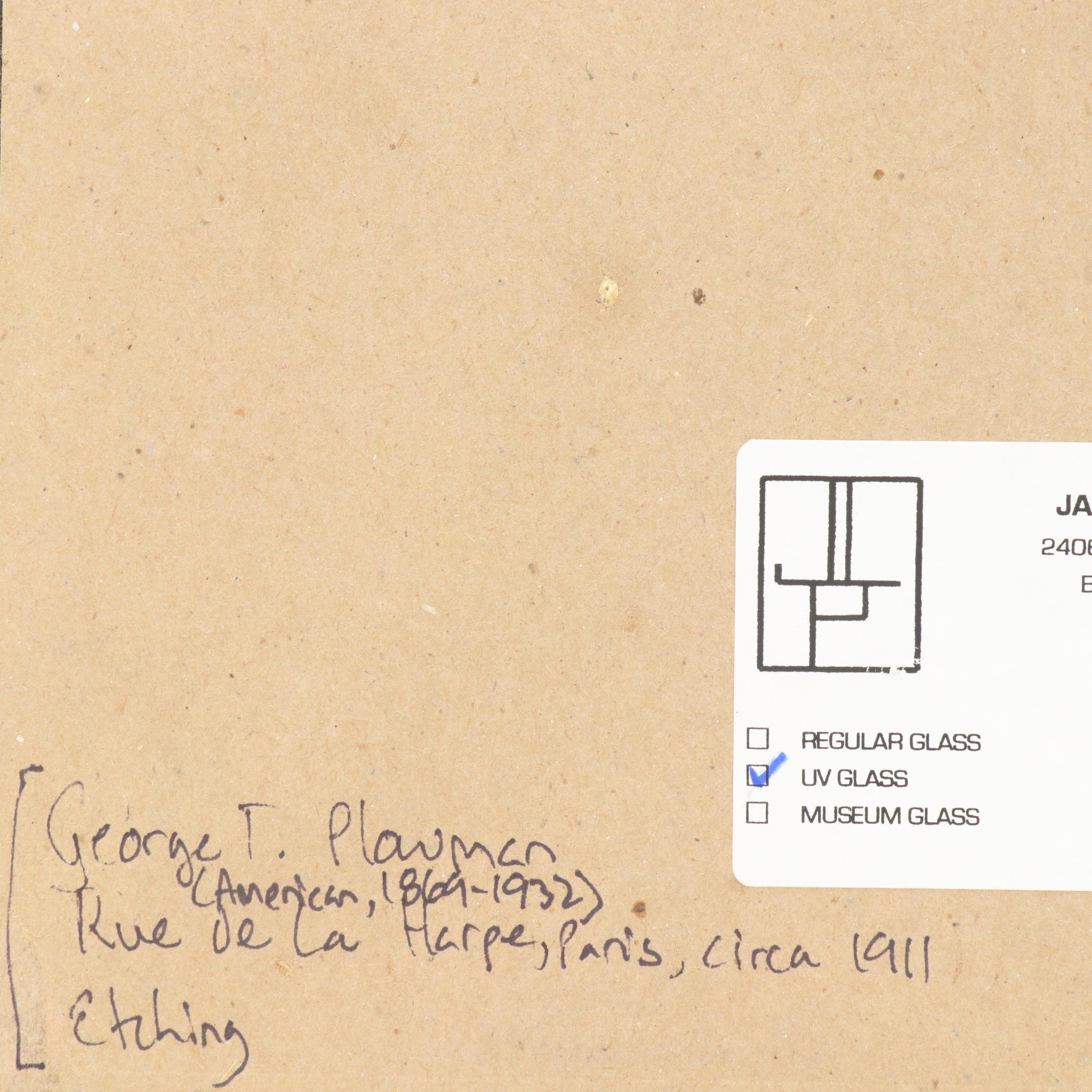 George T. Plowman Etching "Rue De La Harpe"