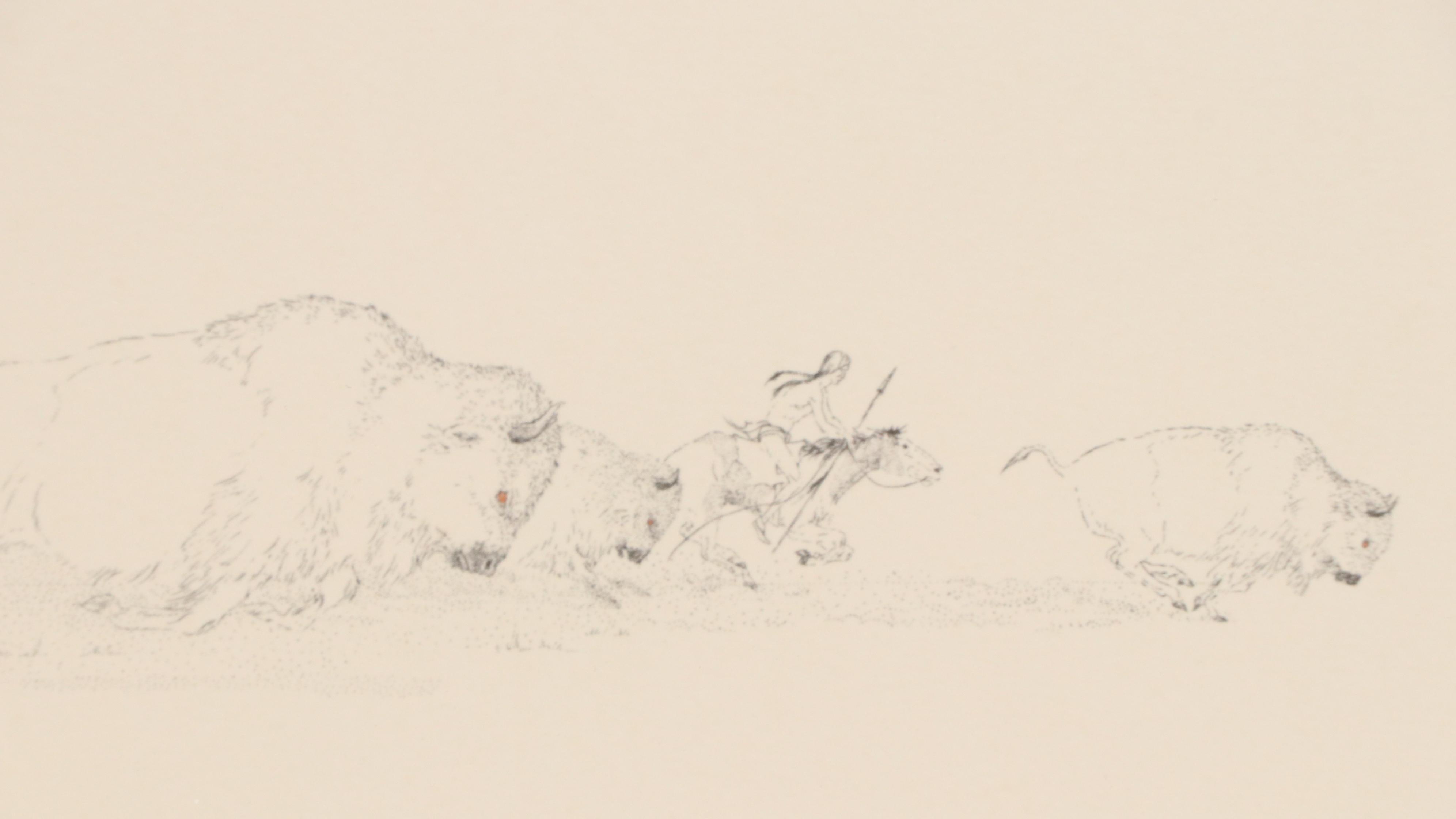 Peter Parnell Lithograph "Buffalo Sun"