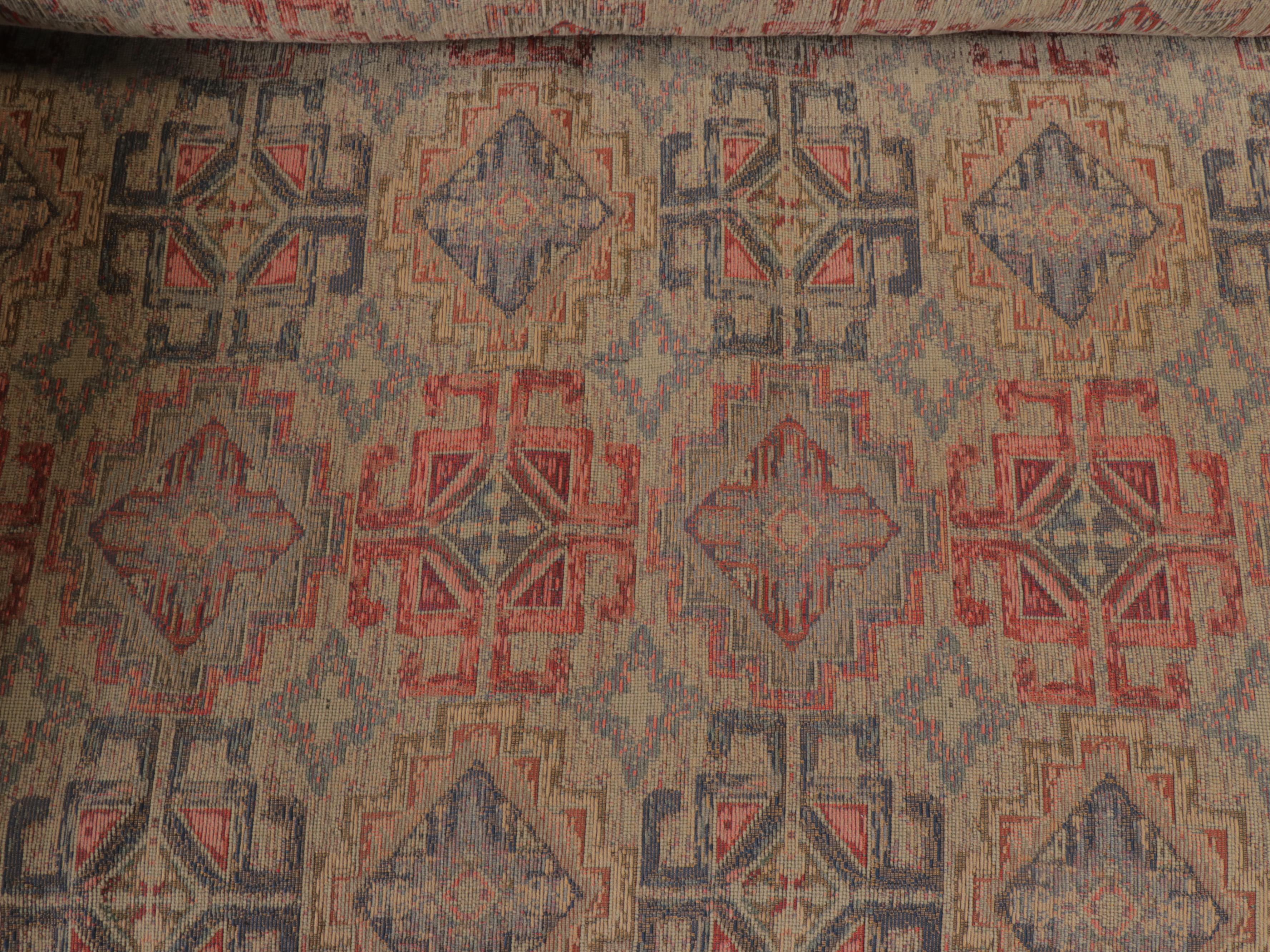 Alan White Fabric Upholstered Oversized Armchair and Ottoman