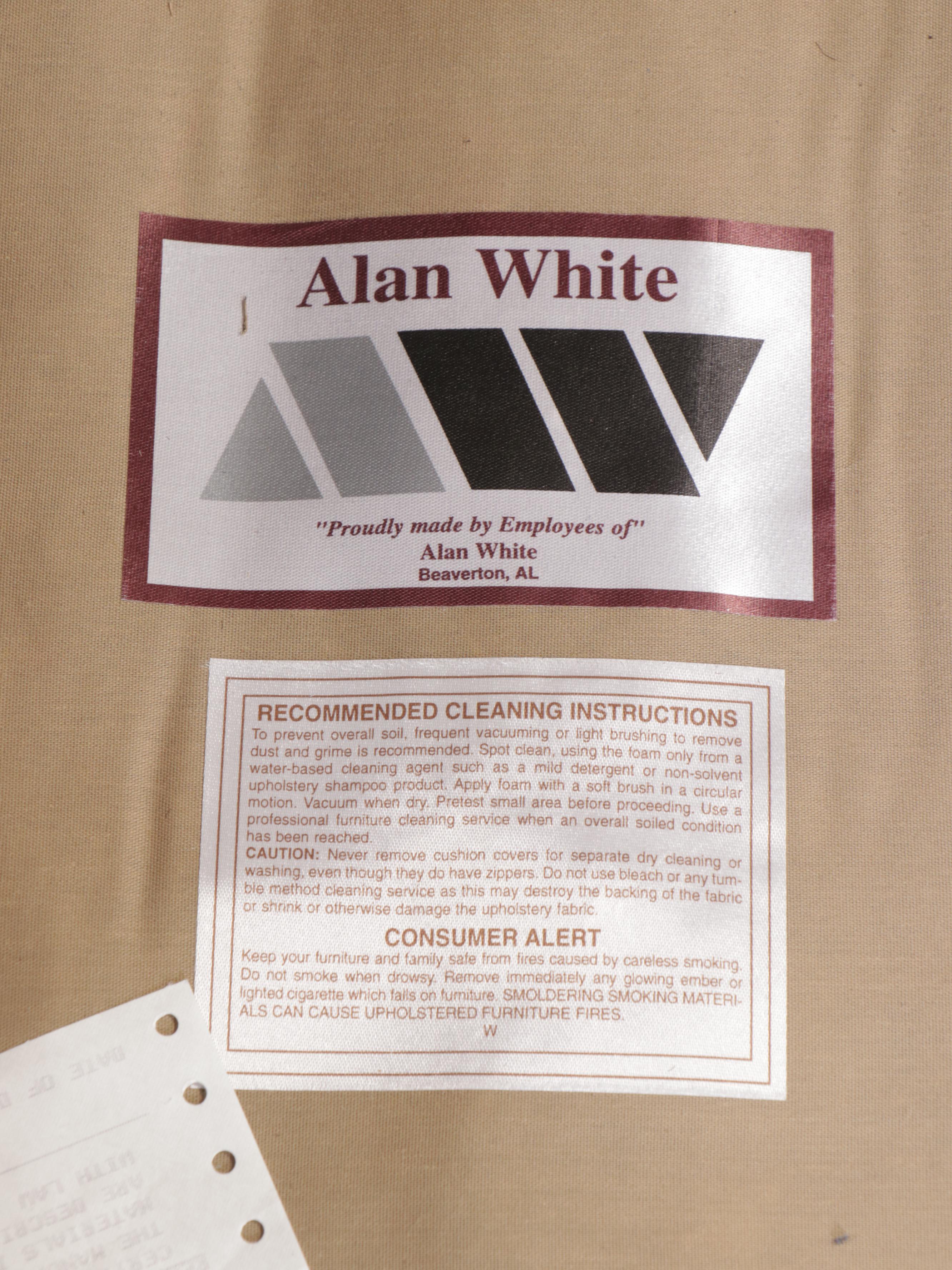 Alan White Fabric Upholstered Oversized Armchair and Ottoman