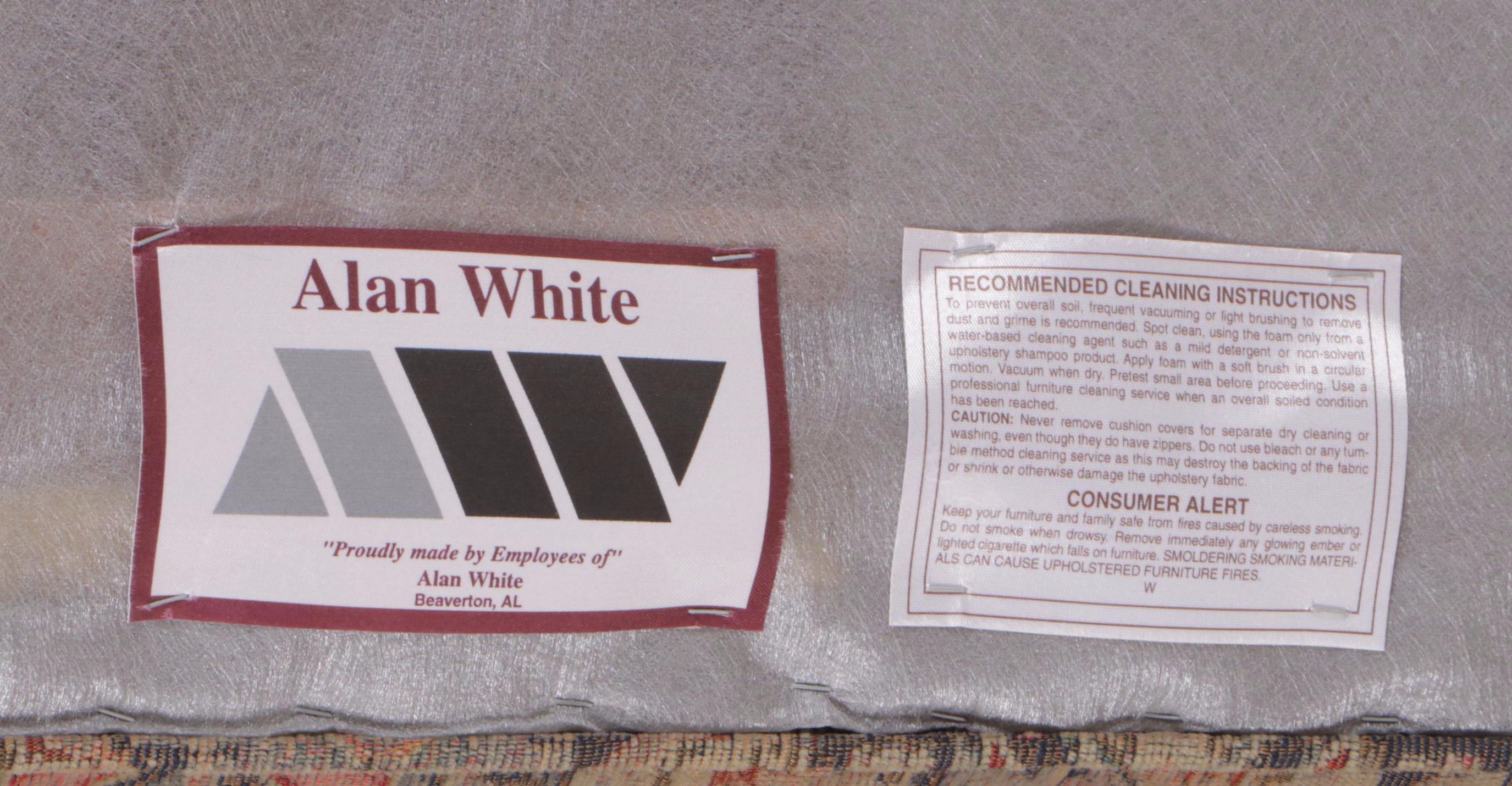 Alan White Fabric Upholstered Oversized Armchair and Ottoman