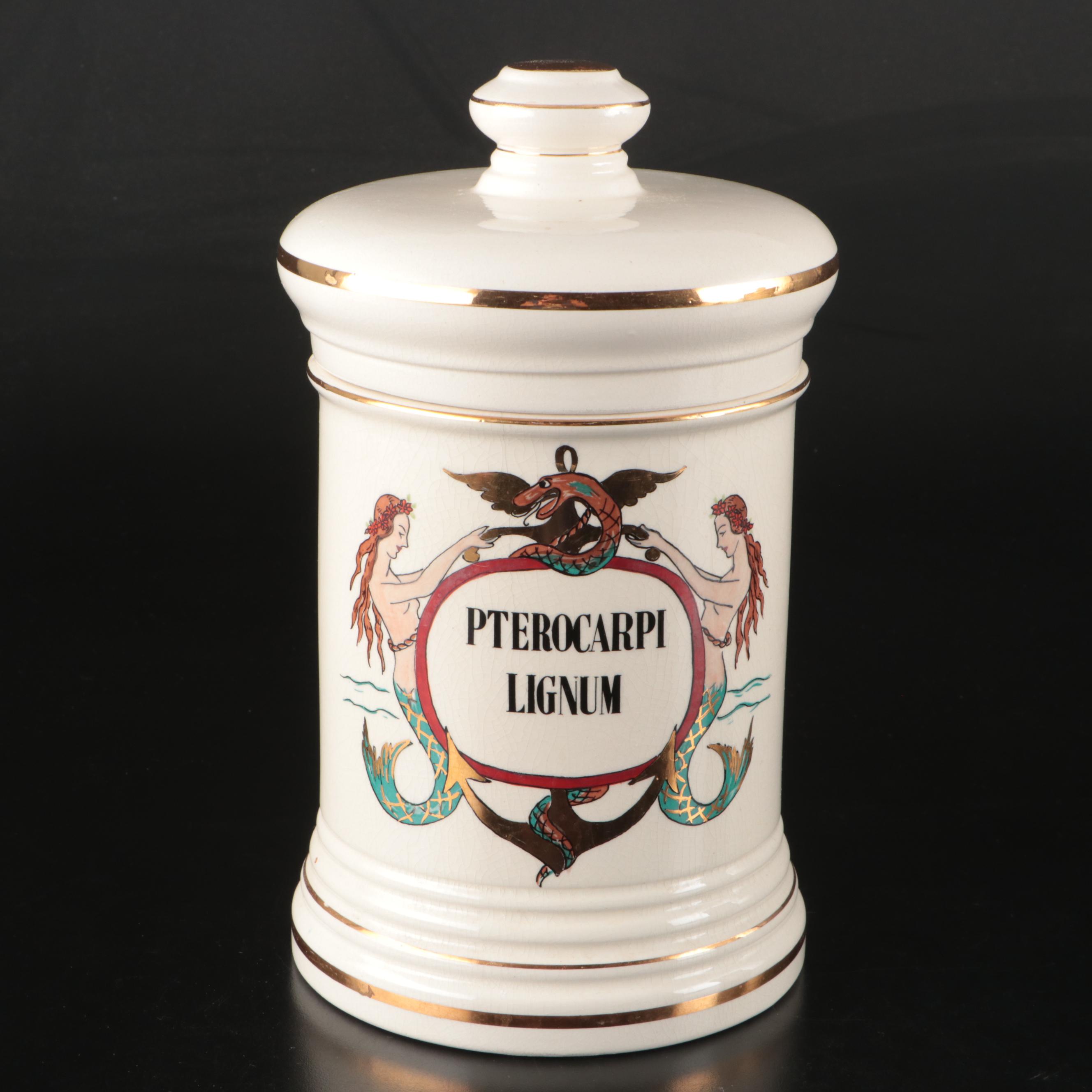 Jeannette Robinette Ceramic Apothecary Style Jars, Mid to Late 20th Century