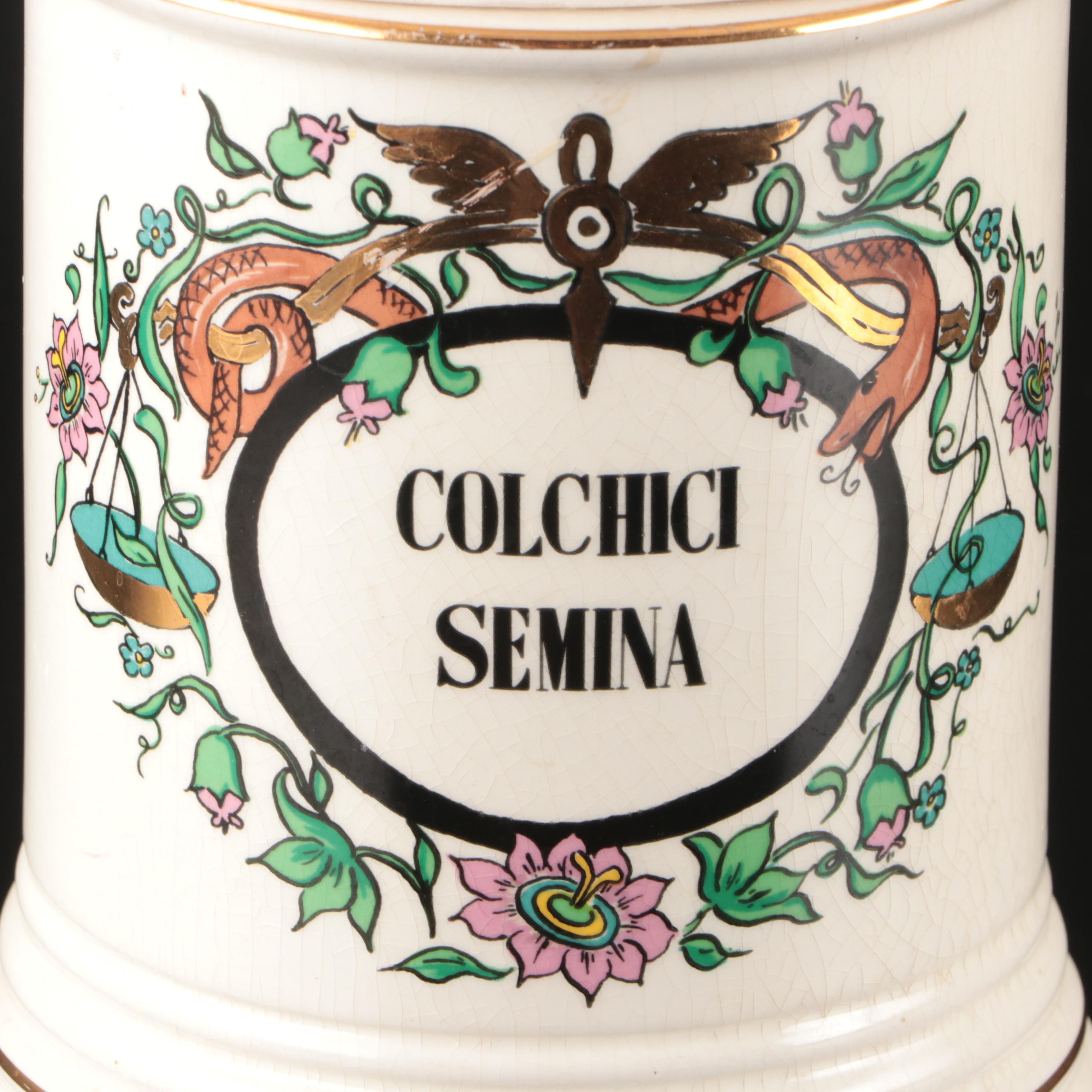 Jeannette Robinette Ceramic Apothecary Style Jars, Mid to Late 20th Century