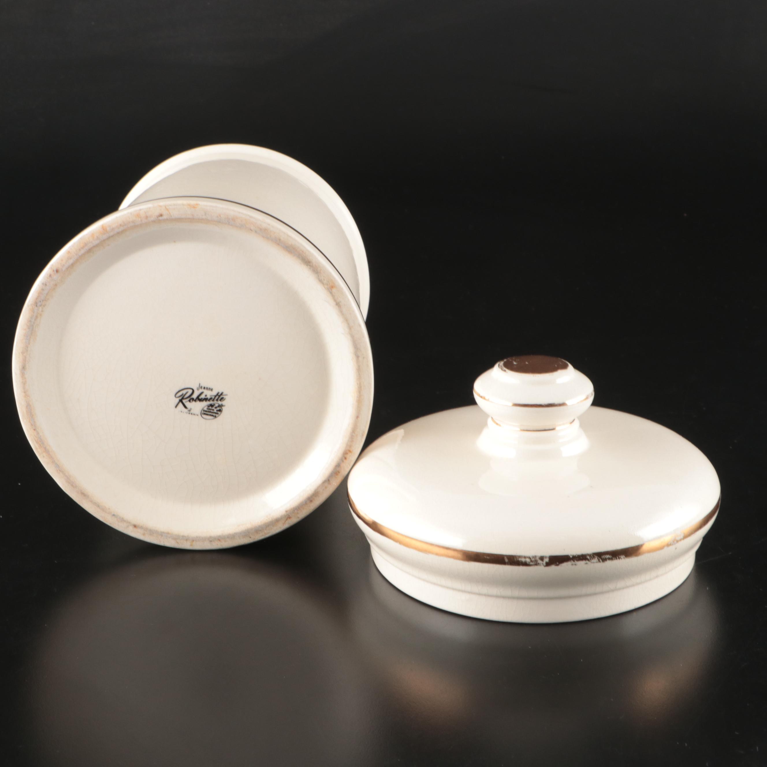 Jeannette Robinette Ceramic Apothecary Style Jars, Mid to Late 20th Century