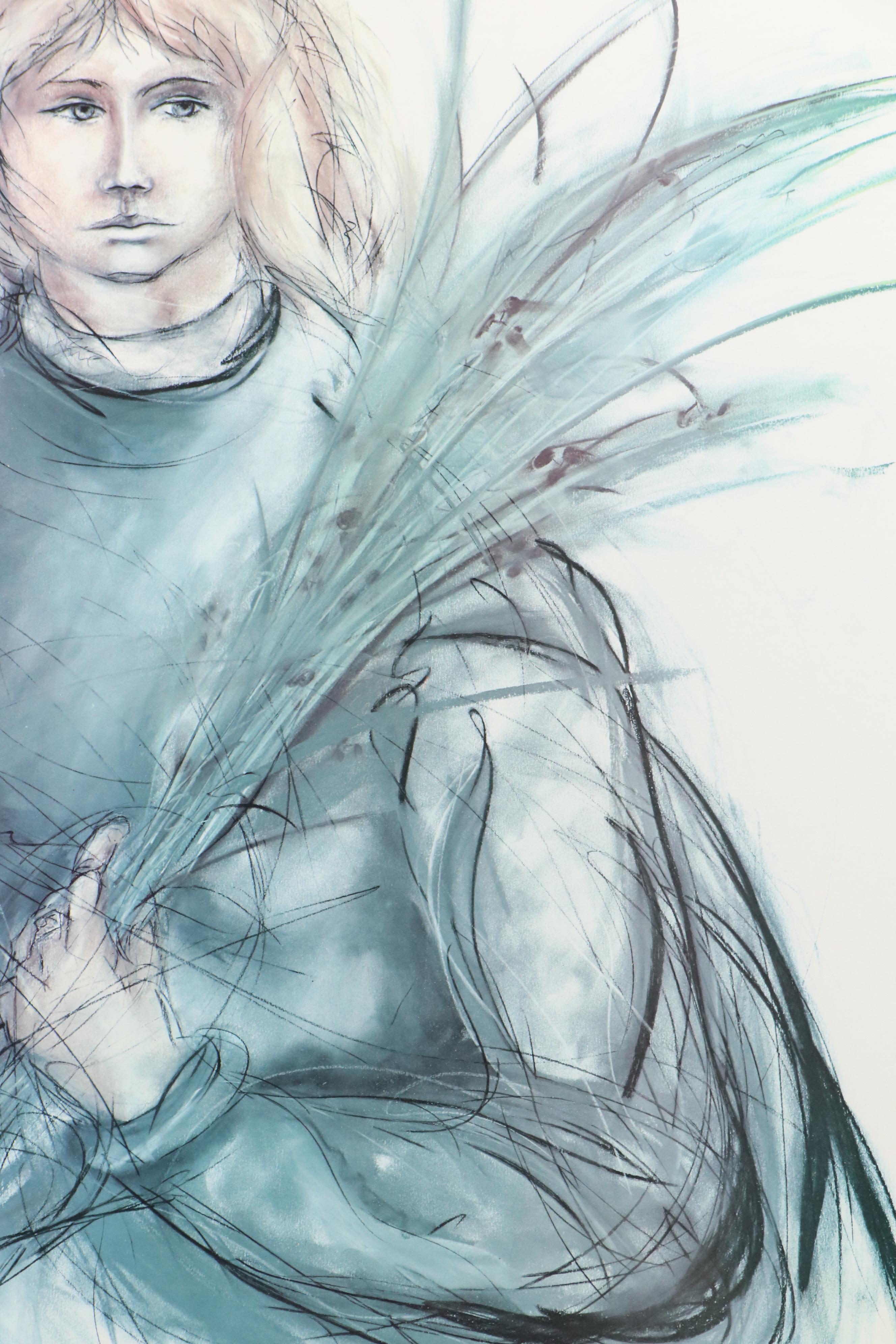 Turner Wall Accessory Offset Lithograph "Christ Garden," Mid-Late 20th Century