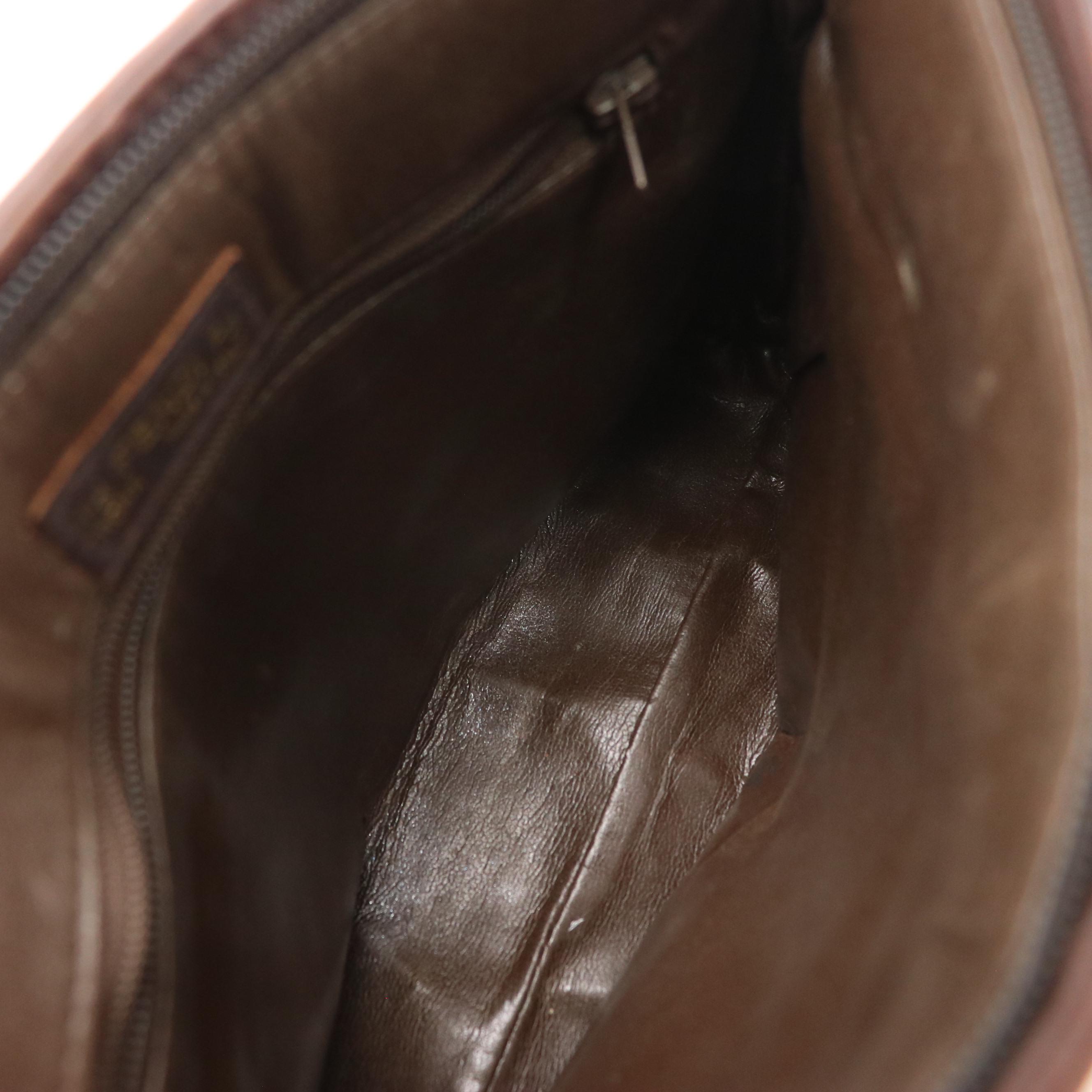 Fendi Crossbody Bag in Brown Woven Leather and Patent Leather