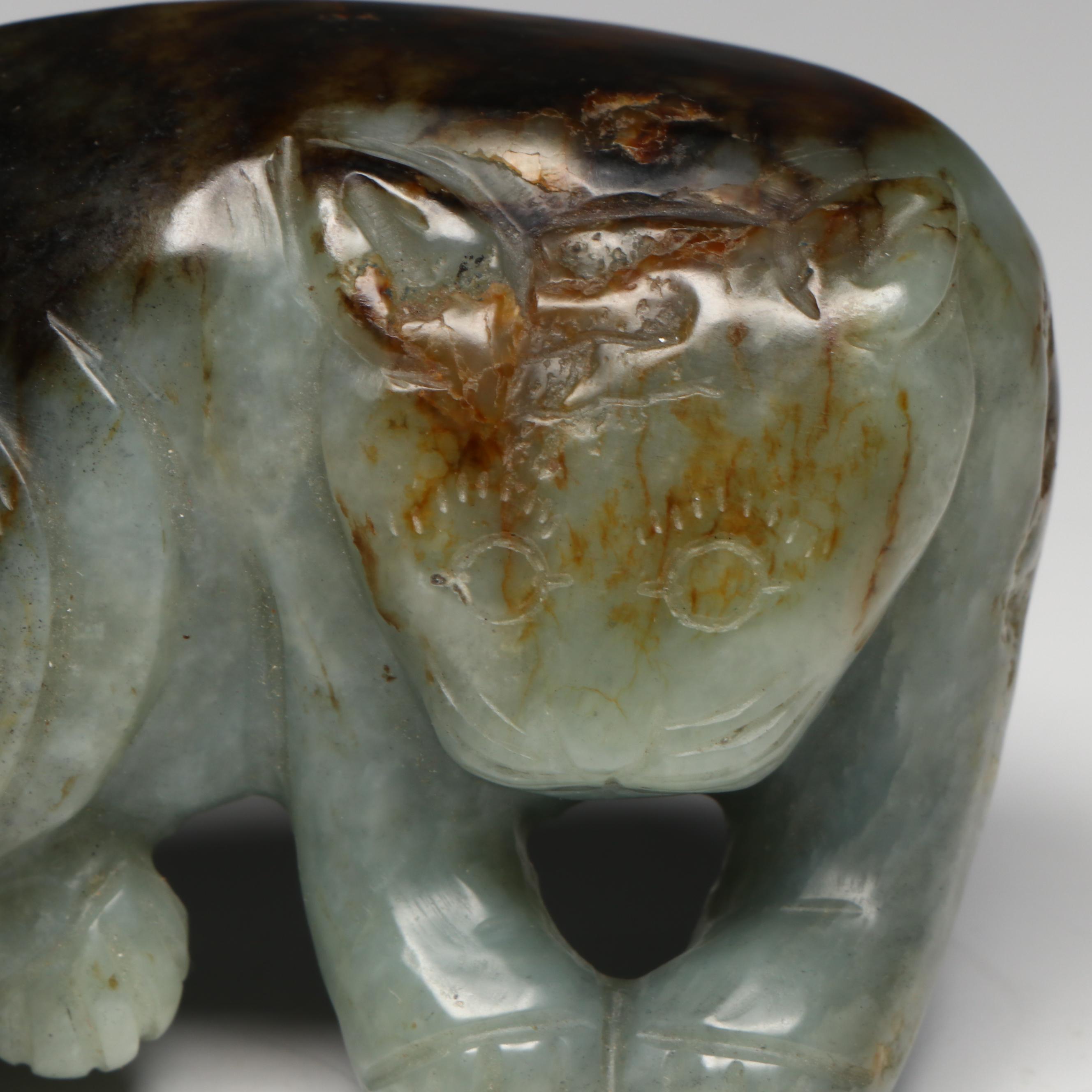 Antique Chinese Carved Nephrite Cat