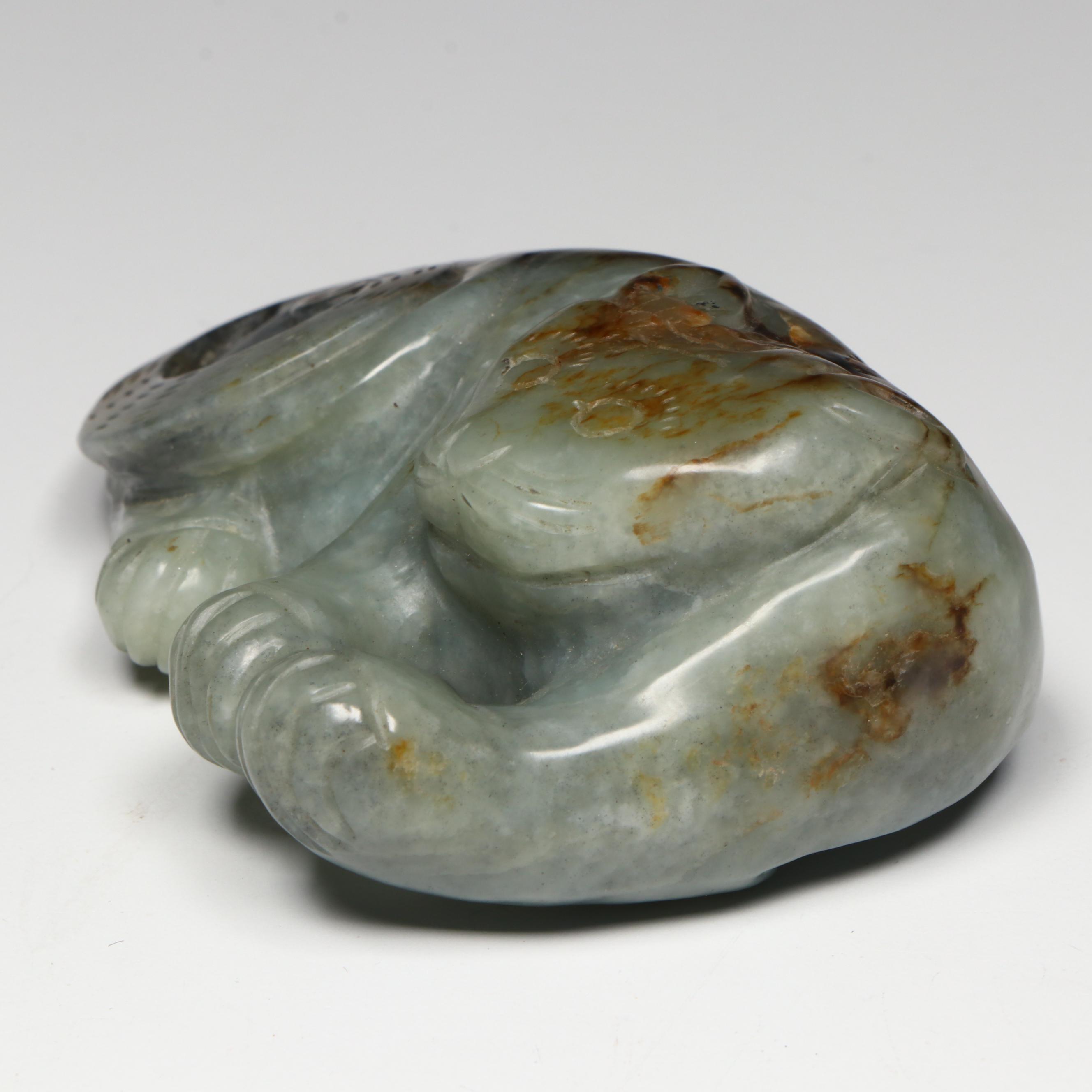 Antique Chinese Carved Nephrite Cat