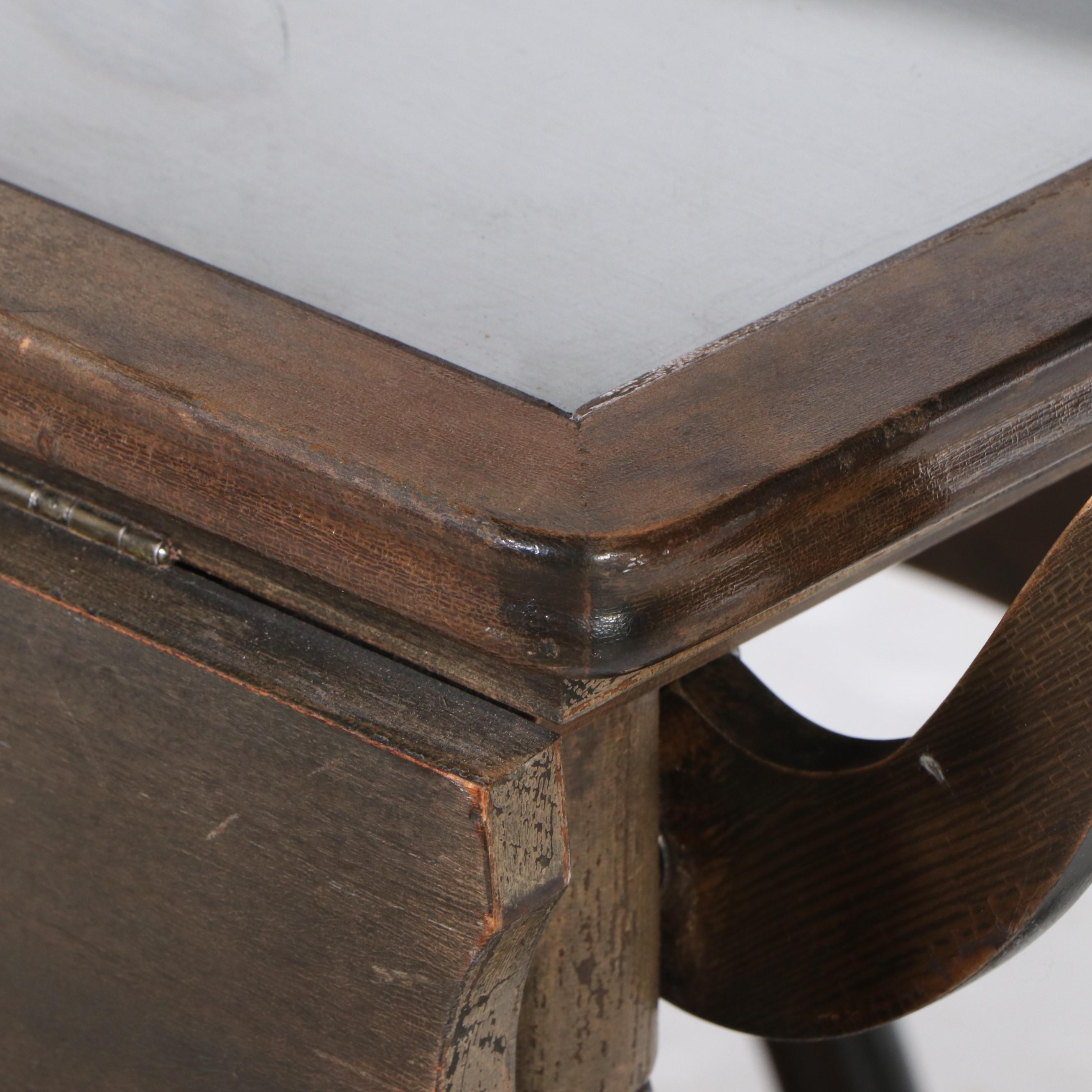 Wood Drop-Leaf Tray-Top Serving Cart, Late 20th Century