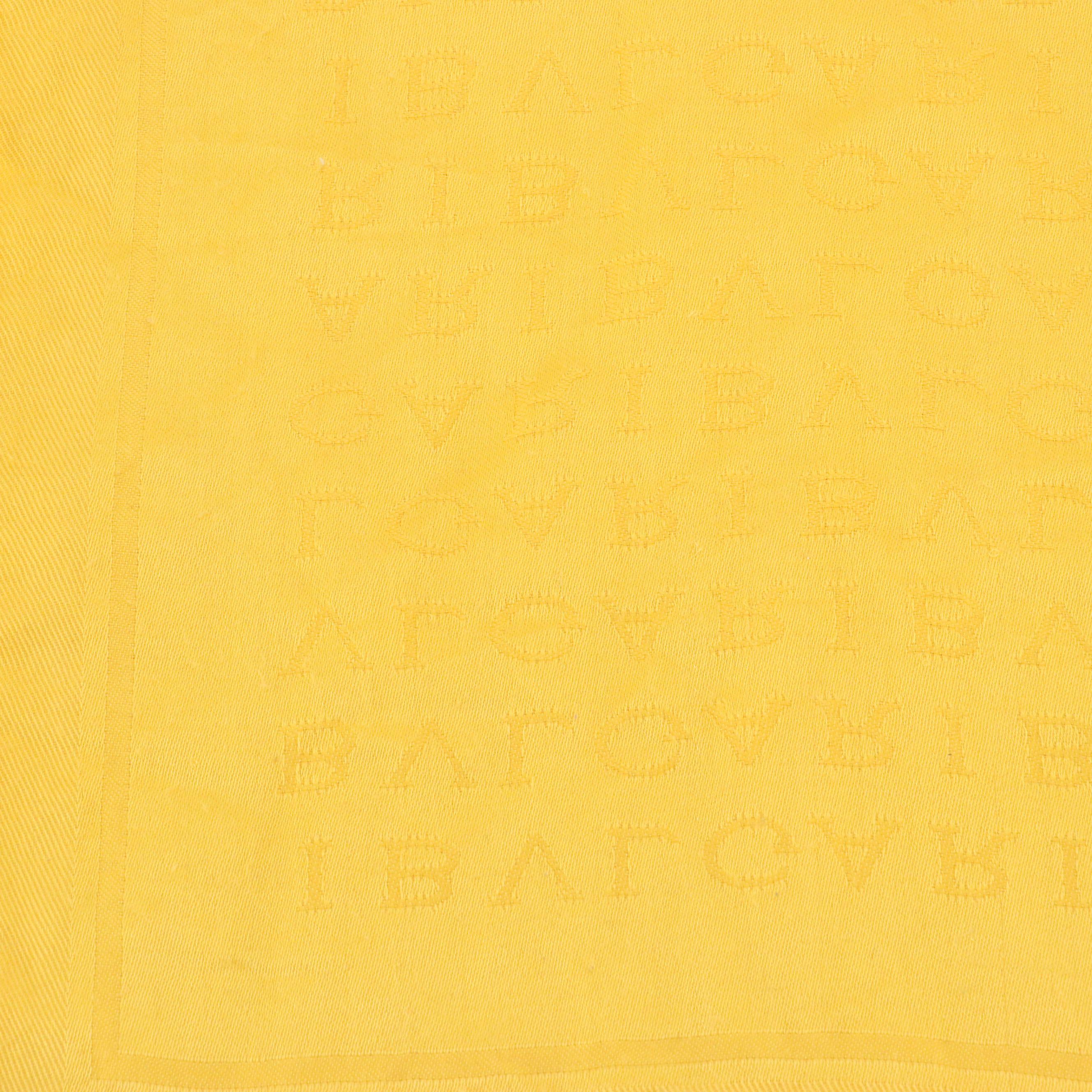 BVLGARI Scarf/Shawl in Yellow Monogrammed Silk and Wool Blend