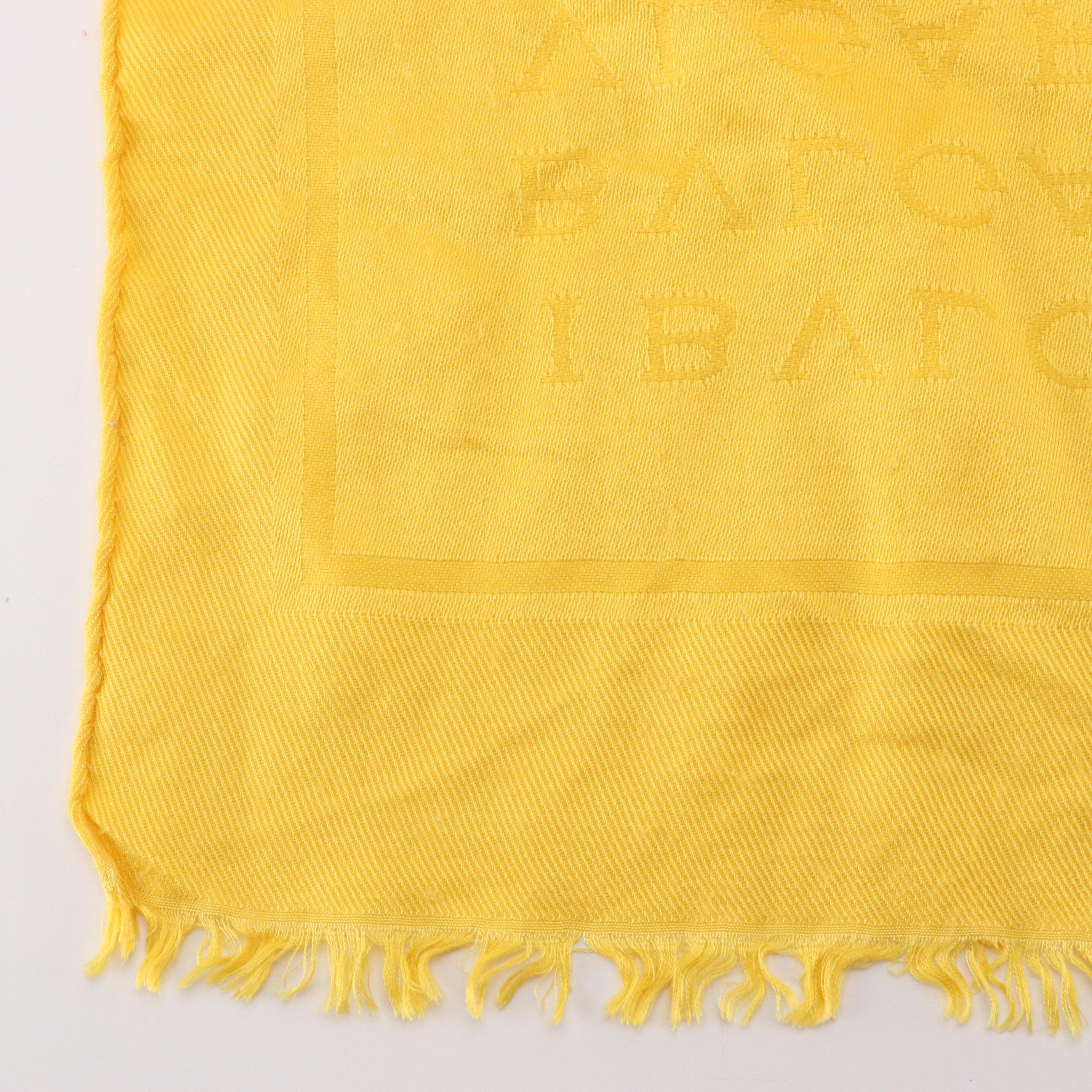 BVLGARI Scarf/Shawl in Yellow Monogrammed Silk and Wool Blend