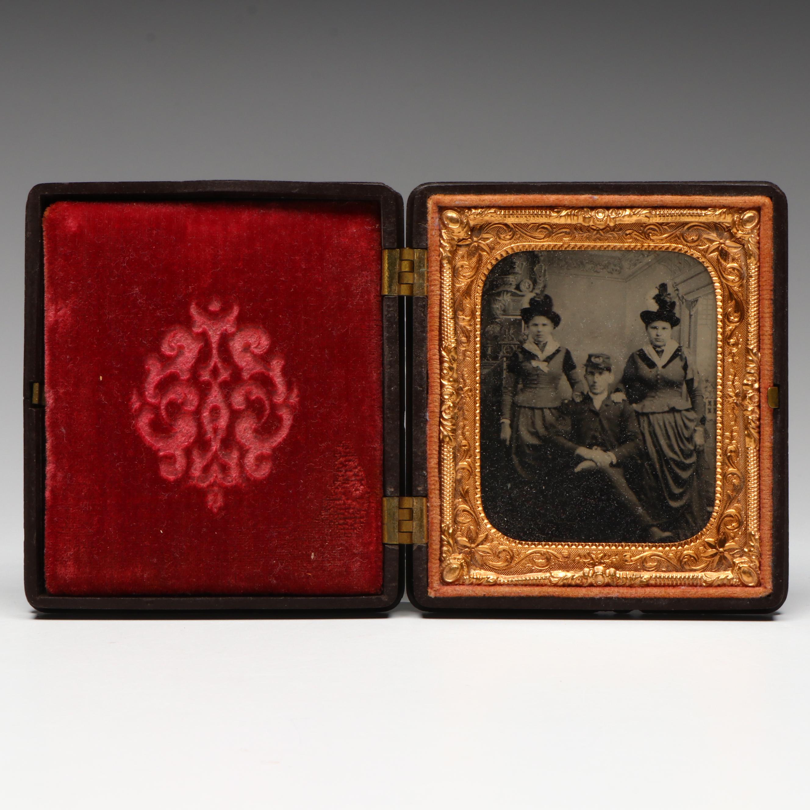 Antique Civil War Daguerreotype with Gutta-Percha Union Case