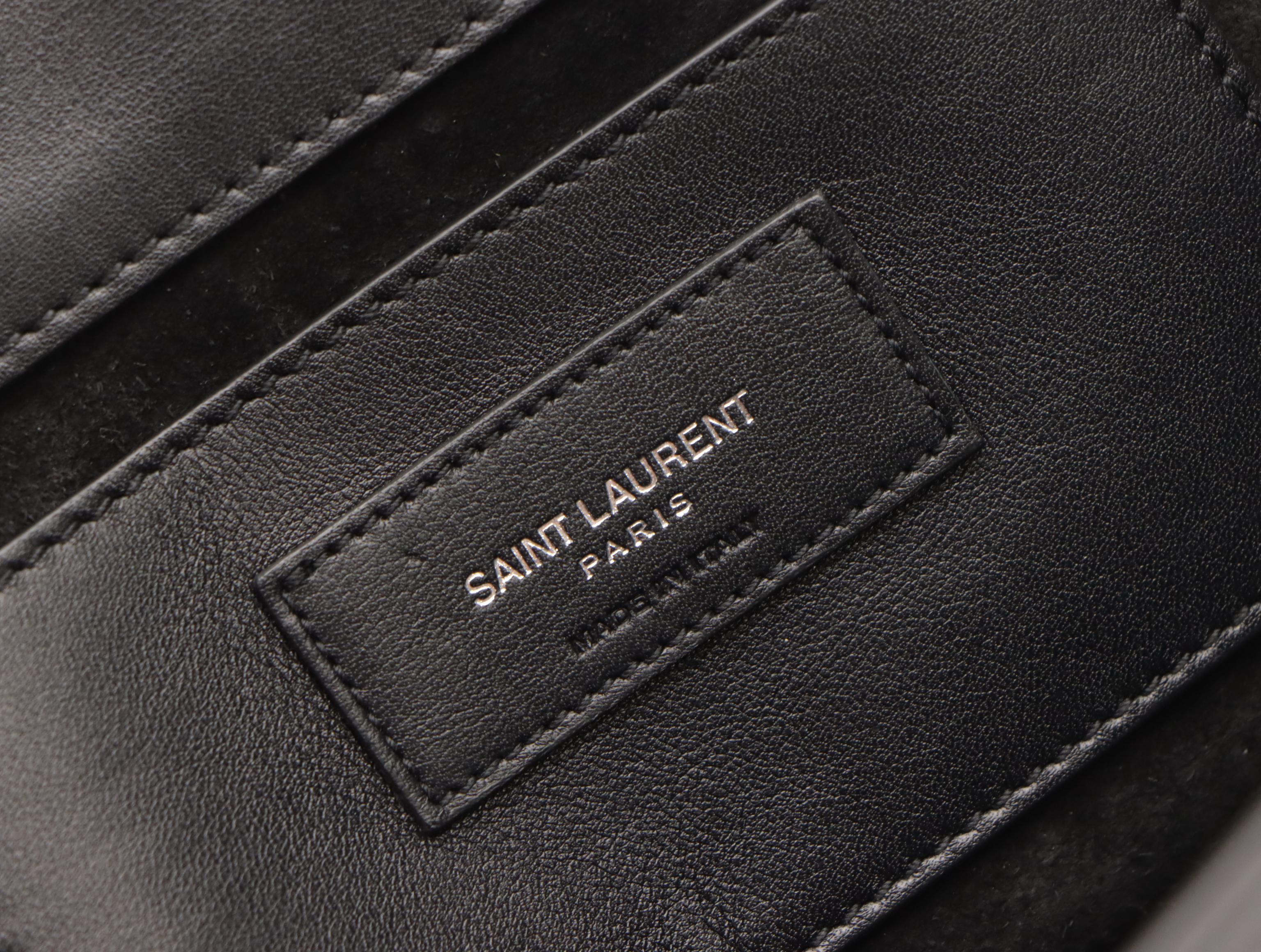 Saint Laurent Kate Shoulder Bag in Rhinestone Embellished Black Calfskin Leather