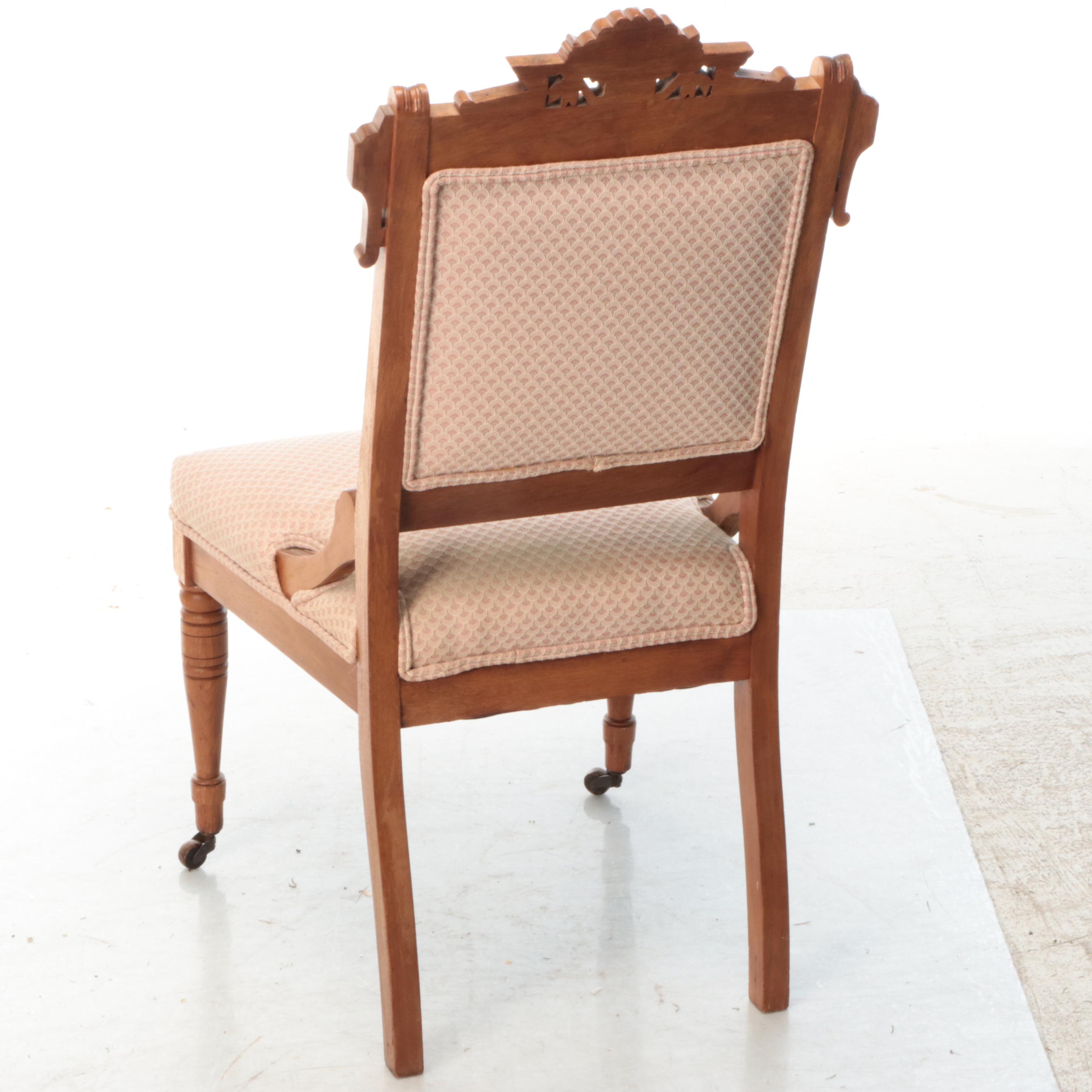 Victorian Carved Walnut Side Chair, Early 20th Century