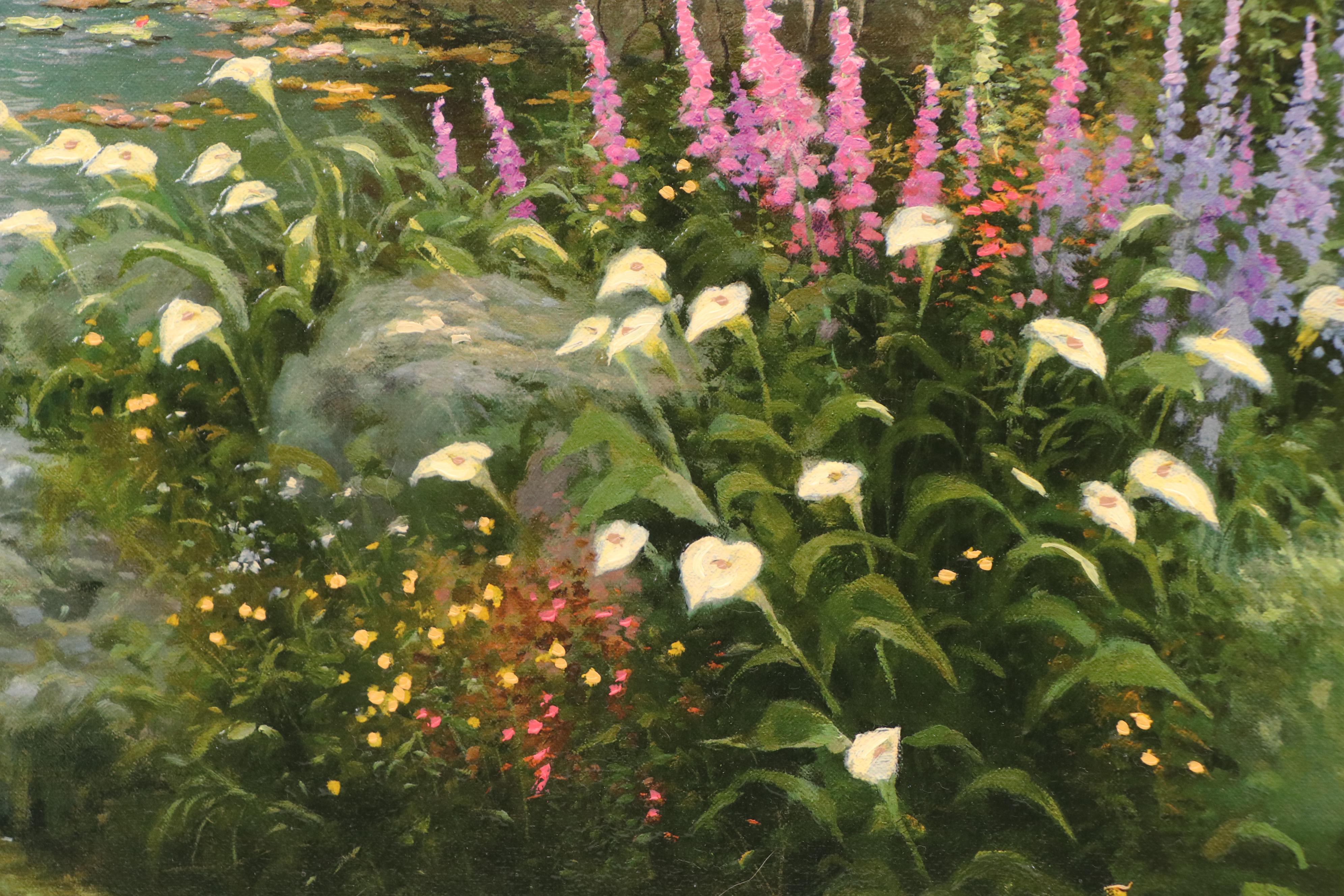 Thomas Kincade Embellished Offset Lithograph "The Garden of Prayer"
