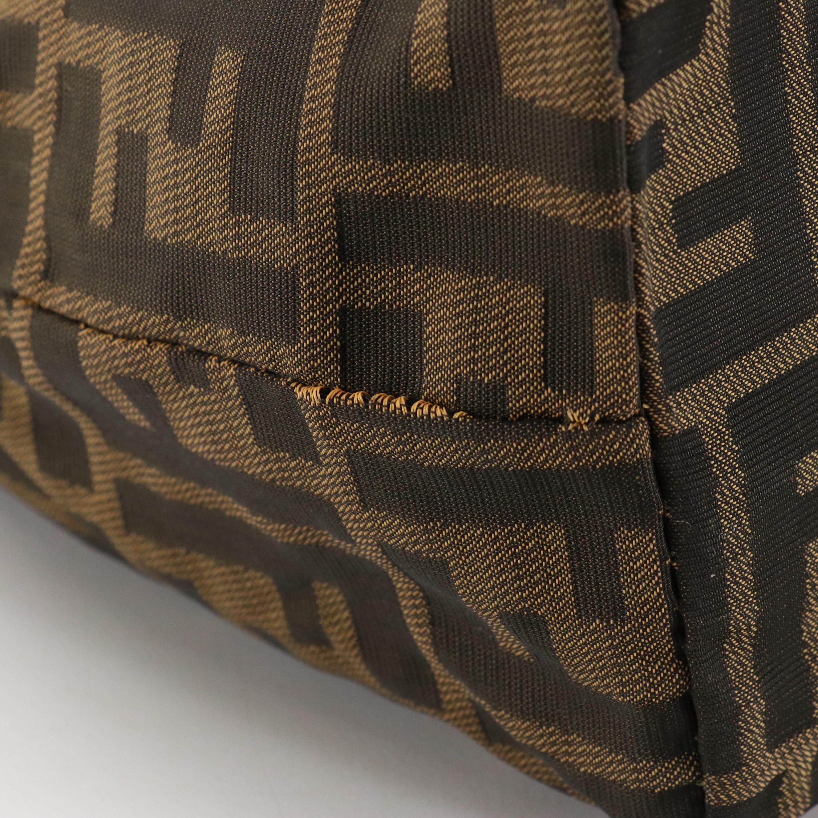 Fendi Tote in Zucca Jacquard Canvas and Leather