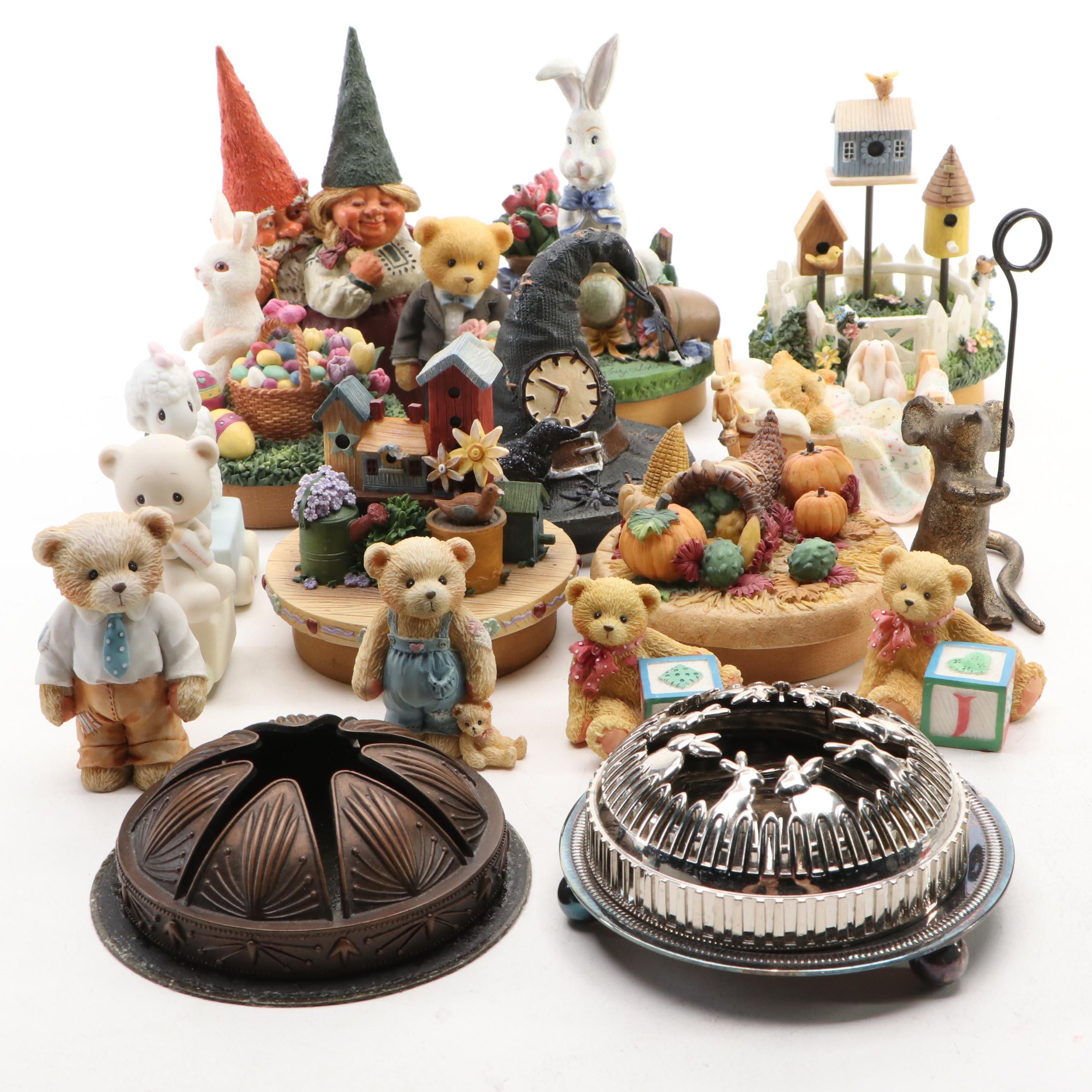Priscilla Hillman, Klaus Wickl Bear & Rabbit Figures, Copper Craft Illuma-Lid