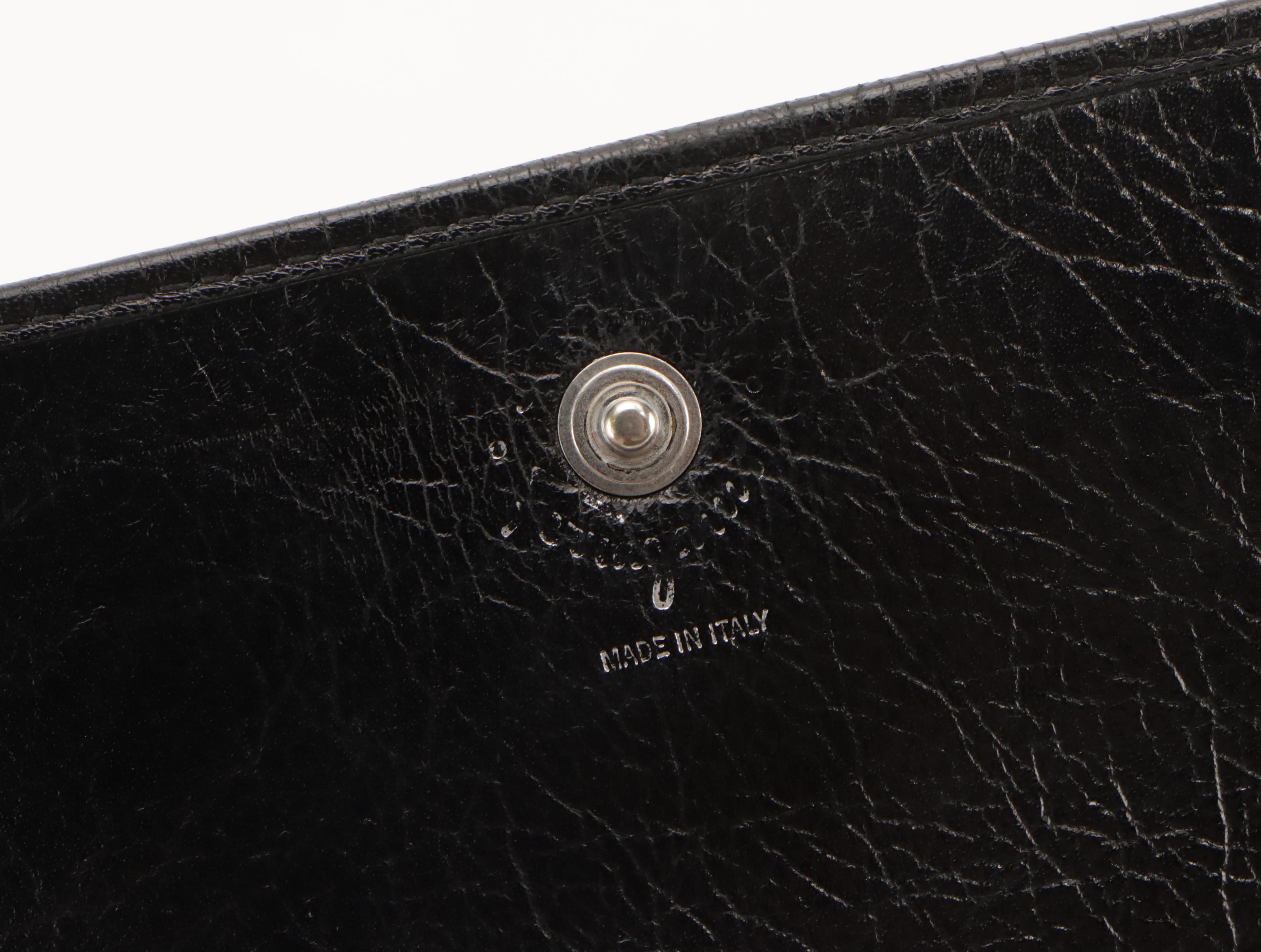 Salvatore Ferragamo Gancini Buckle Long Wallet in Crinkled Calfskin Leather