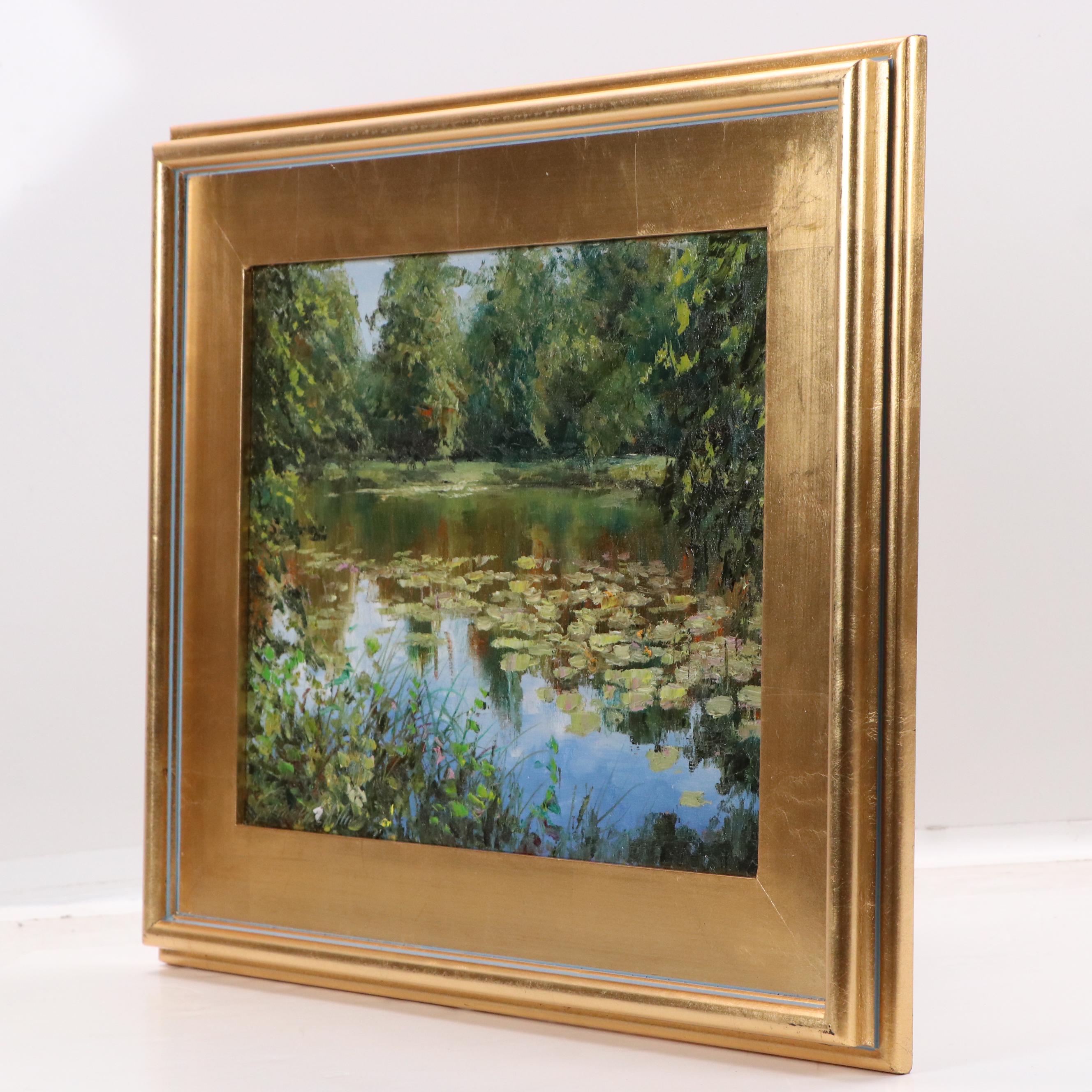 Garncarek Aleksander Pond Landscape Oil Painting, 2025