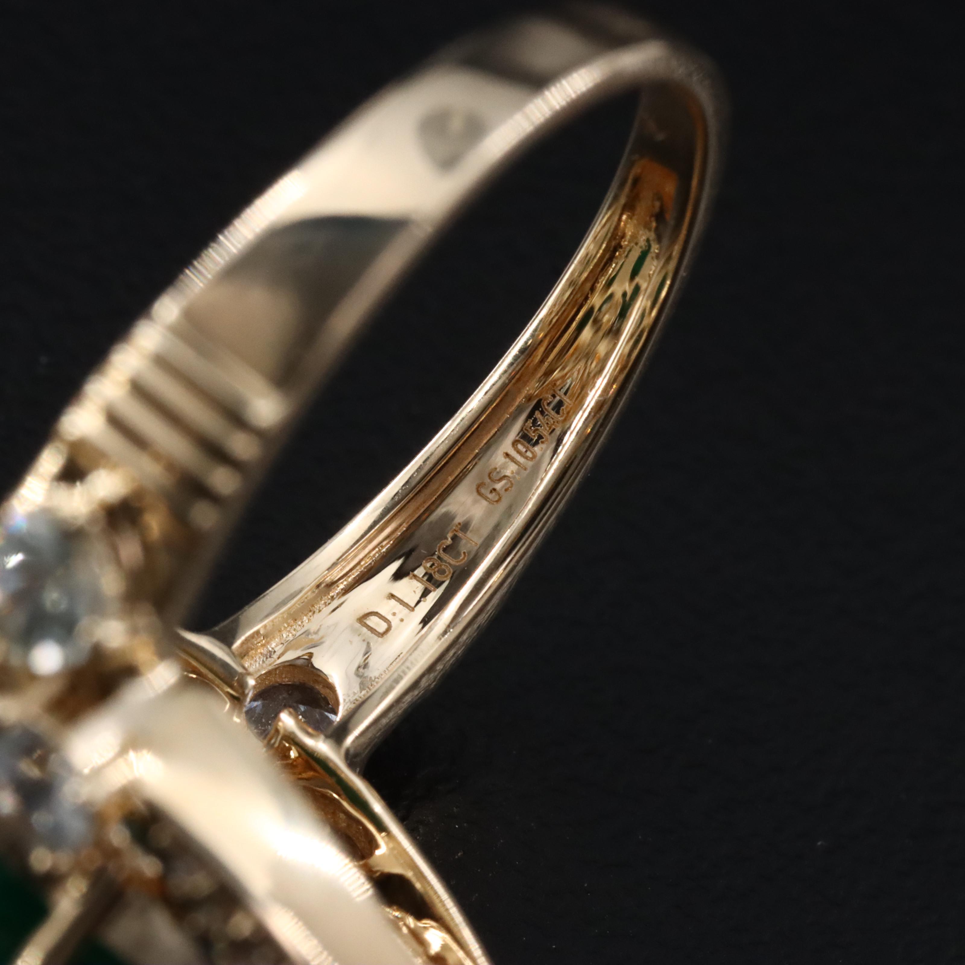 14K 10.54 CT Emerald, White Sapphire and Diamond Ring with IGI Report