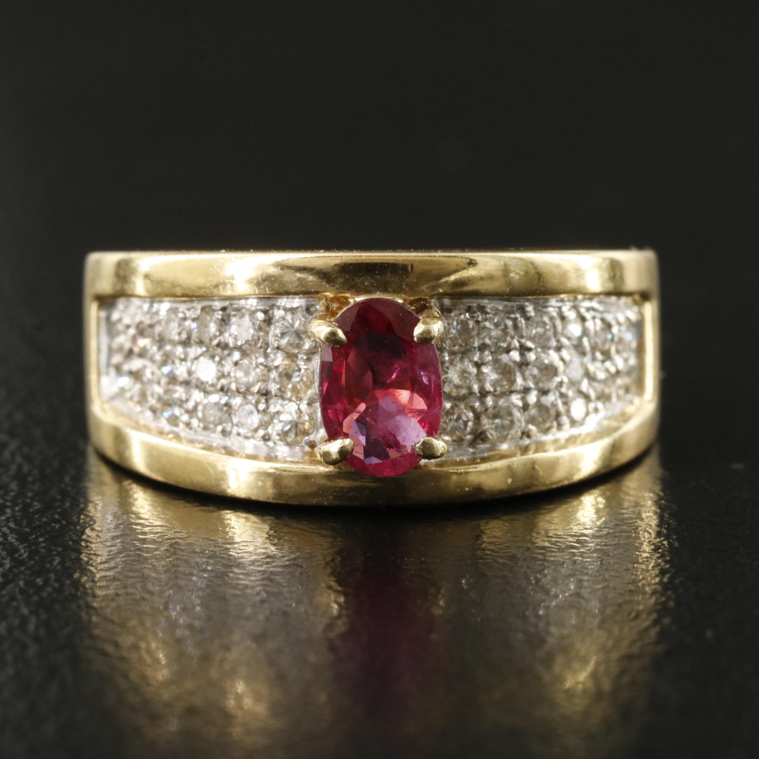 14K Ruby and Diamond Ring