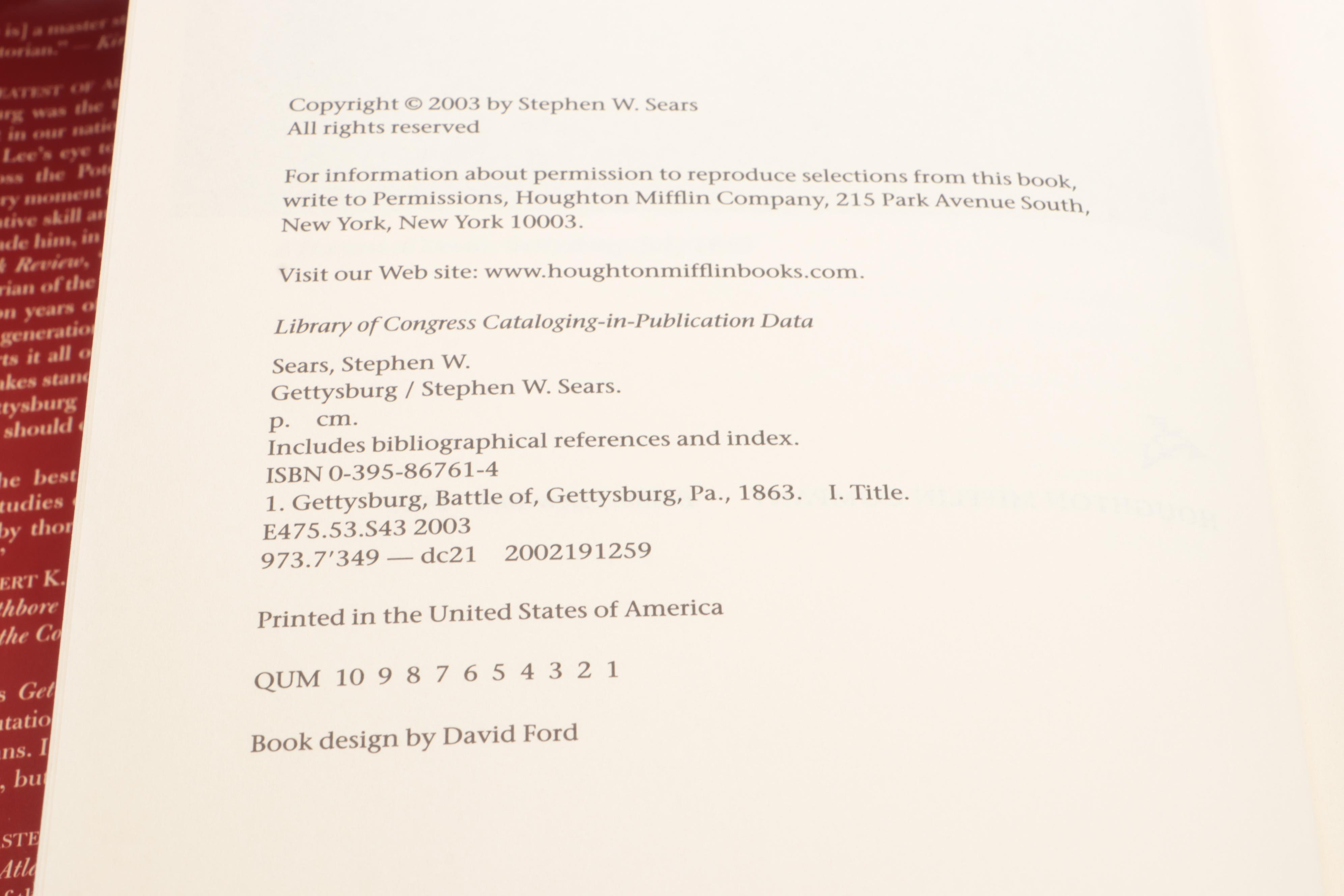 First Edition "Gettysburg" by Stephen W. Sears and More Gettysburg Books