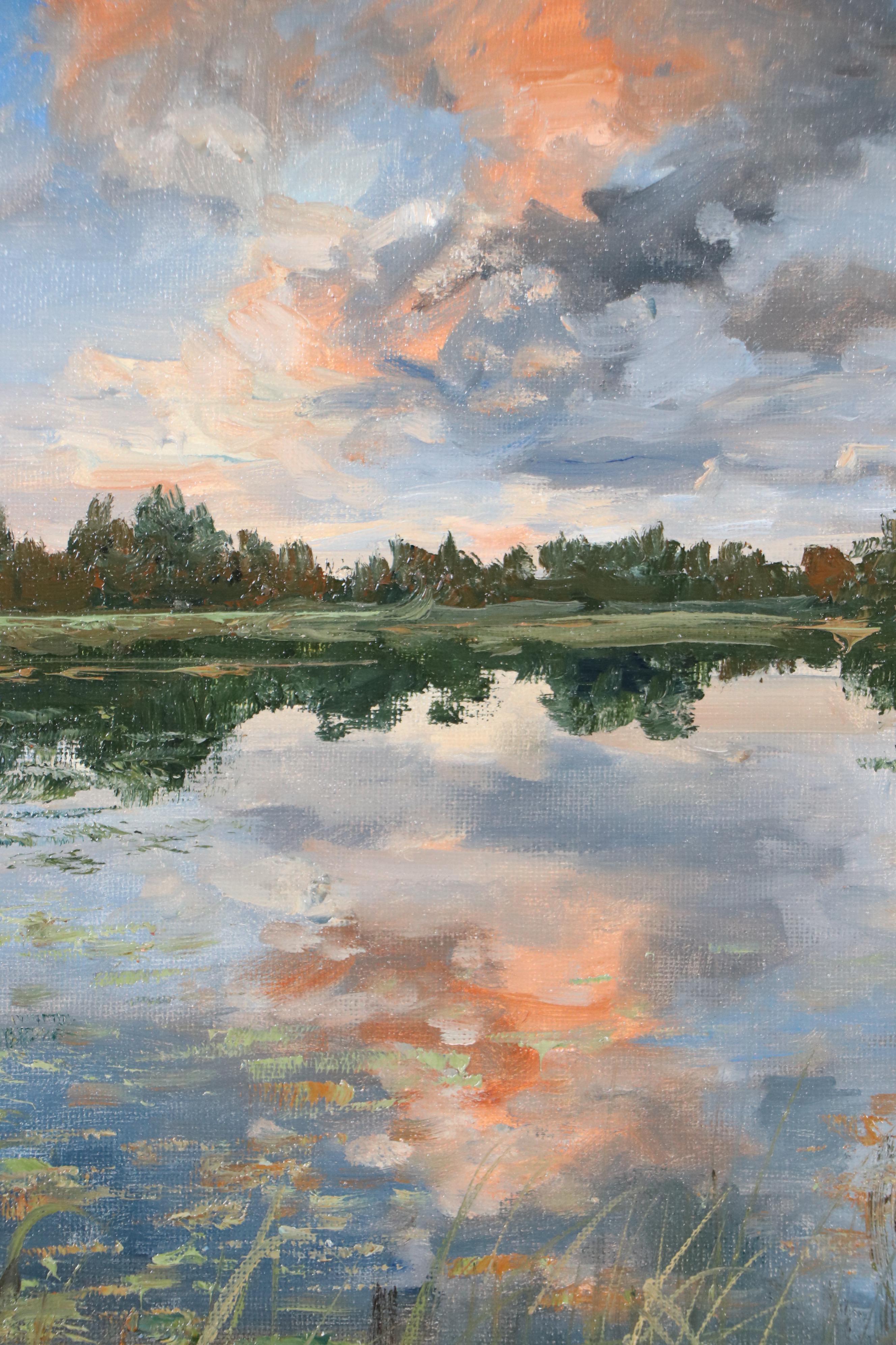 Garncarek Aleksander Pond Landscape Oil Painting, 2025