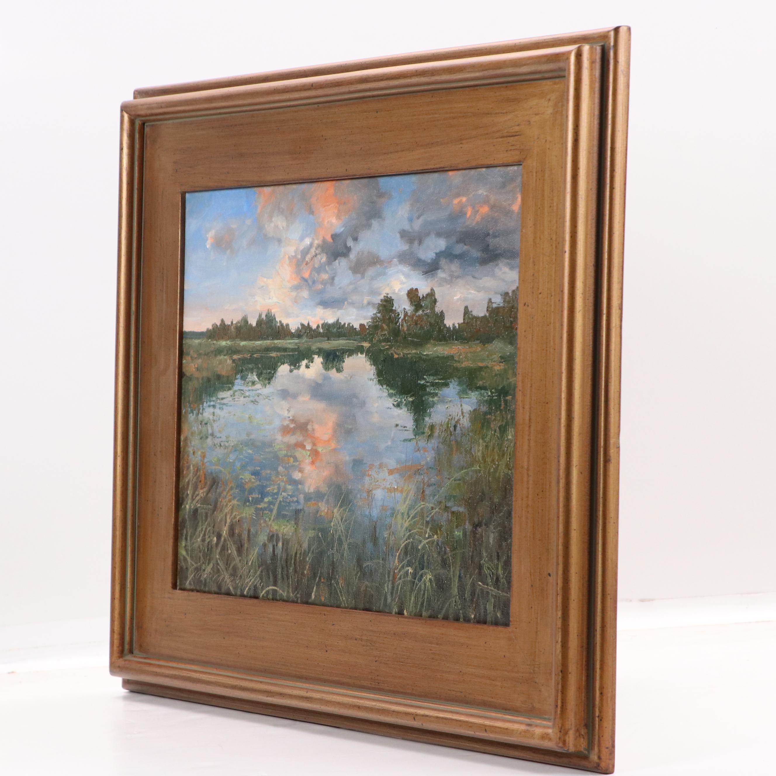 Garncarek Aleksander Pond Landscape Oil Painting, 2025