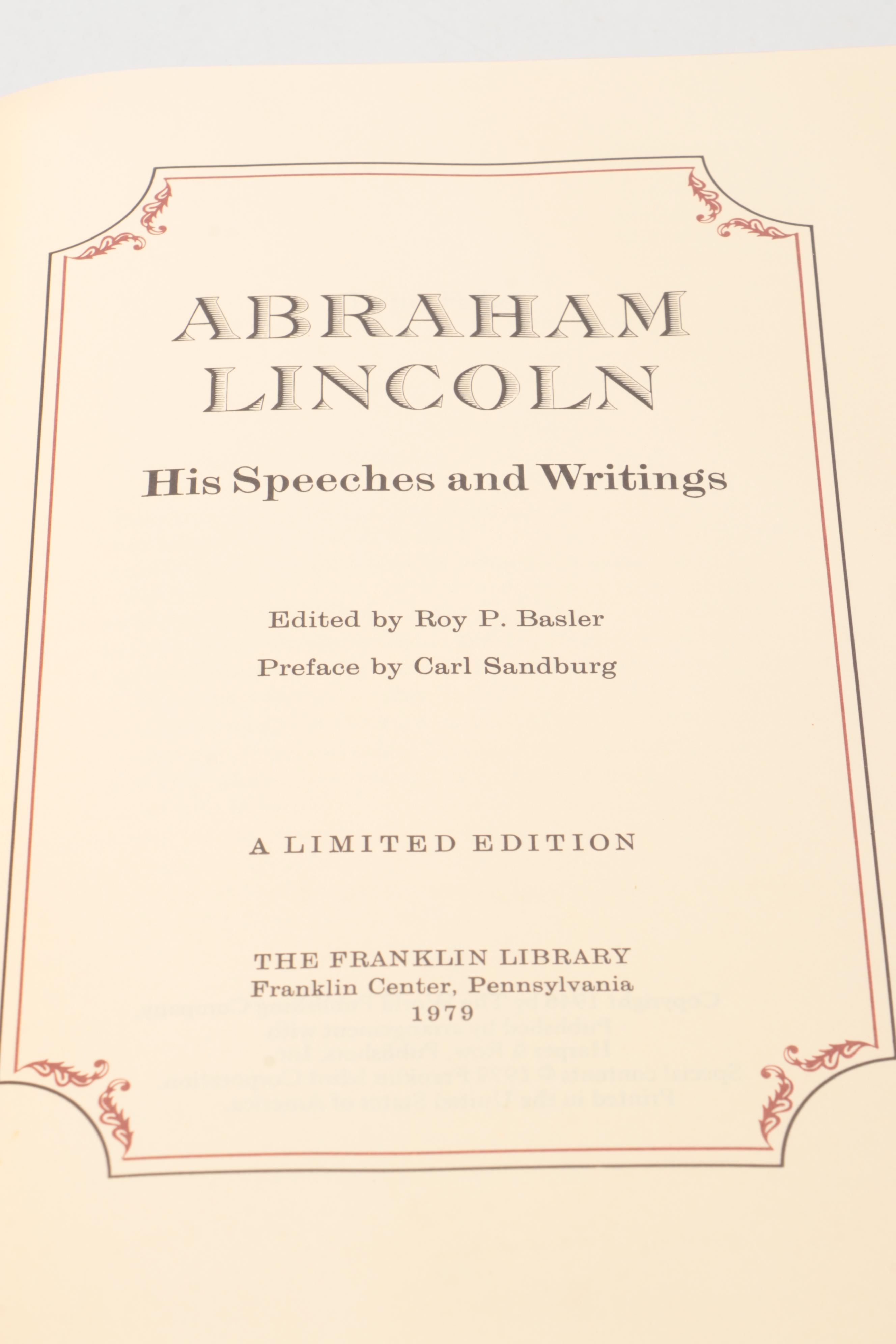 Franklin Library "Abraham Lincoln" by Carl Sandburg and More