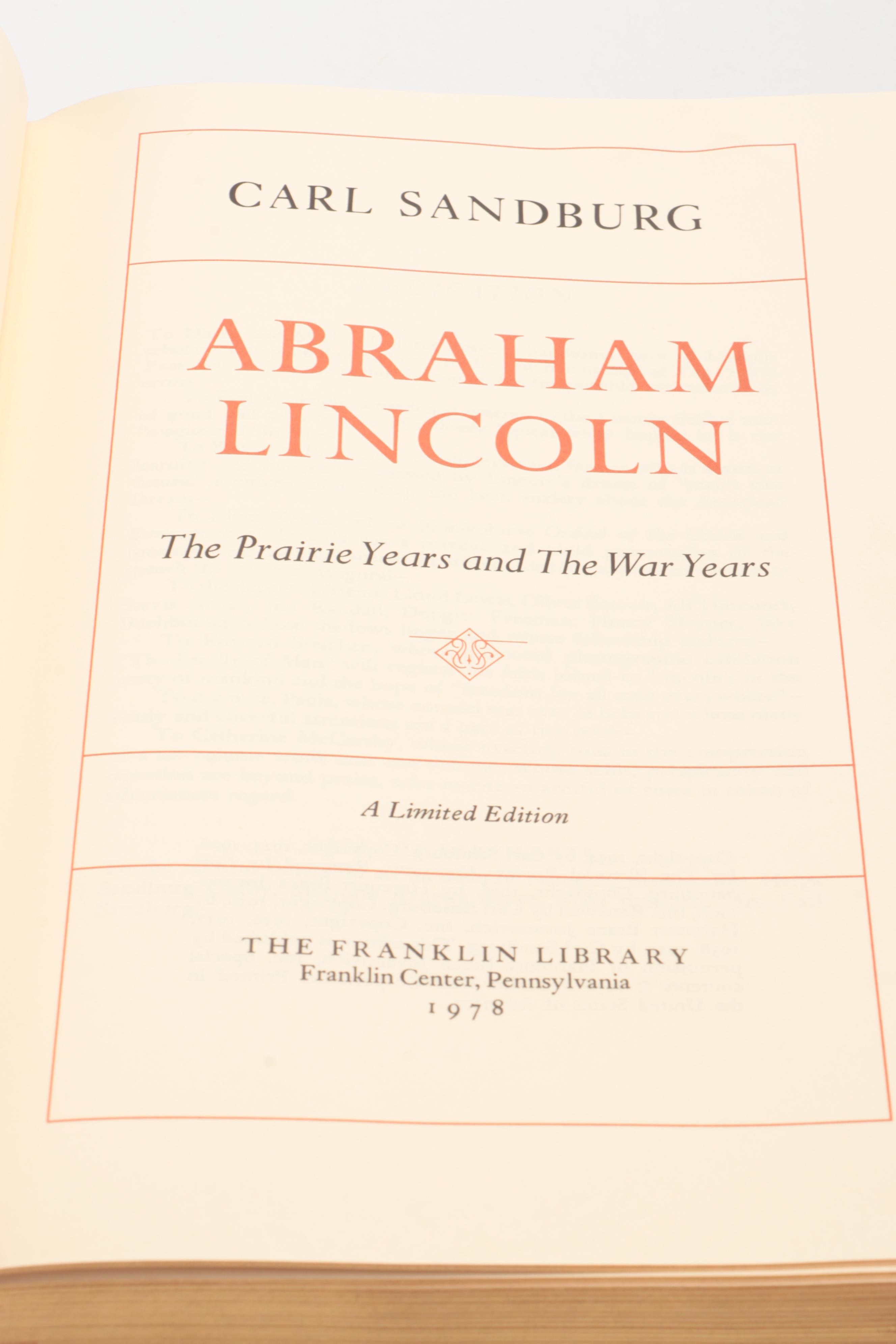 Franklin Library "Abraham Lincoln" by Carl Sandburg and More