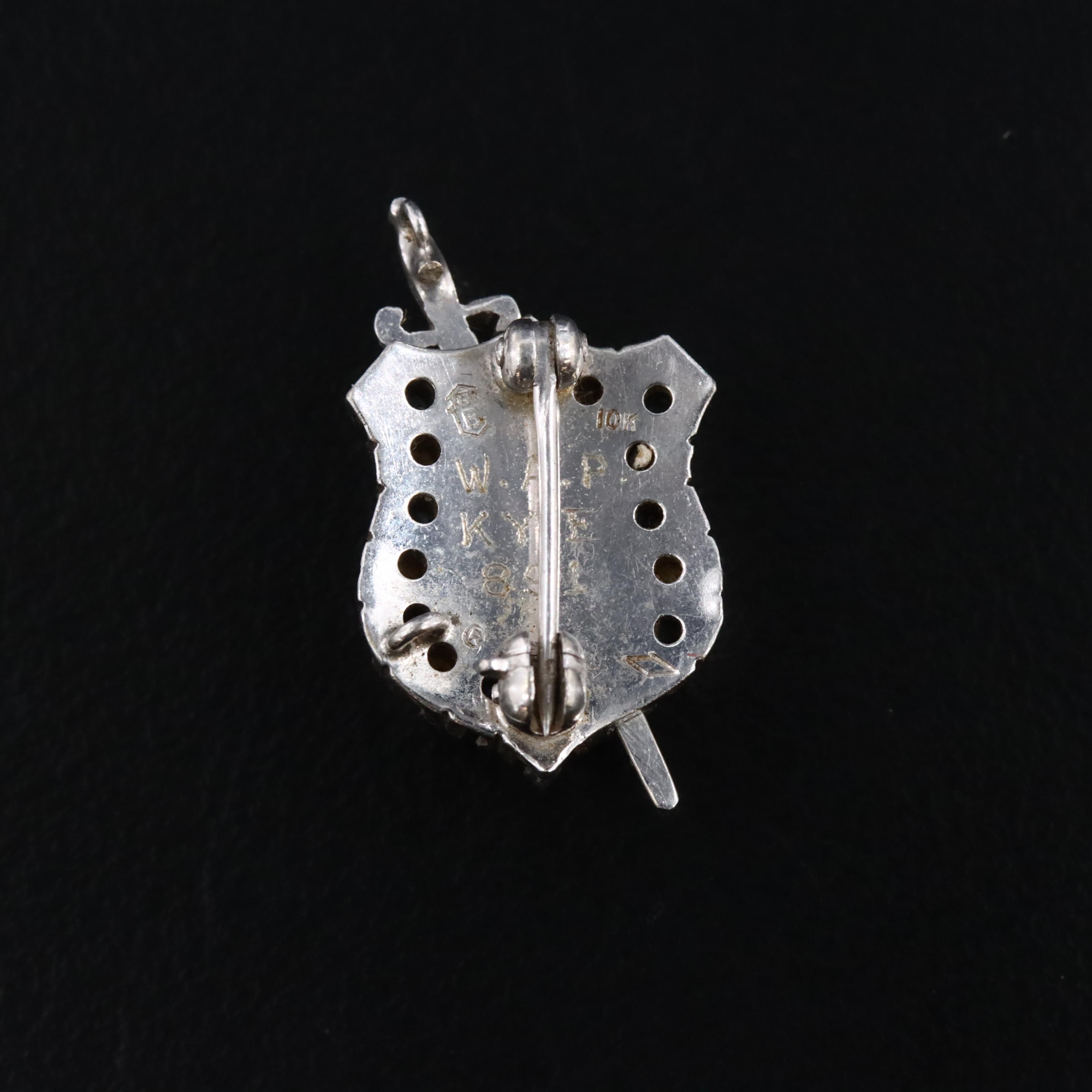 10K Phi Delta Theta Diamond, Seed Pear and Sapphire Pin