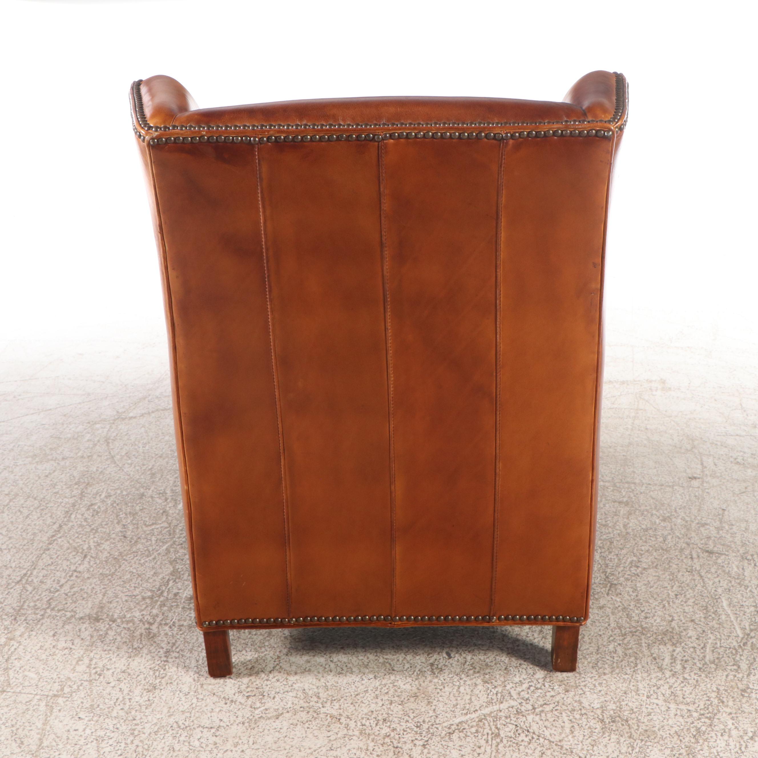 Barcalounger Way Phillips Leather Club Chair with Nail Head Trim