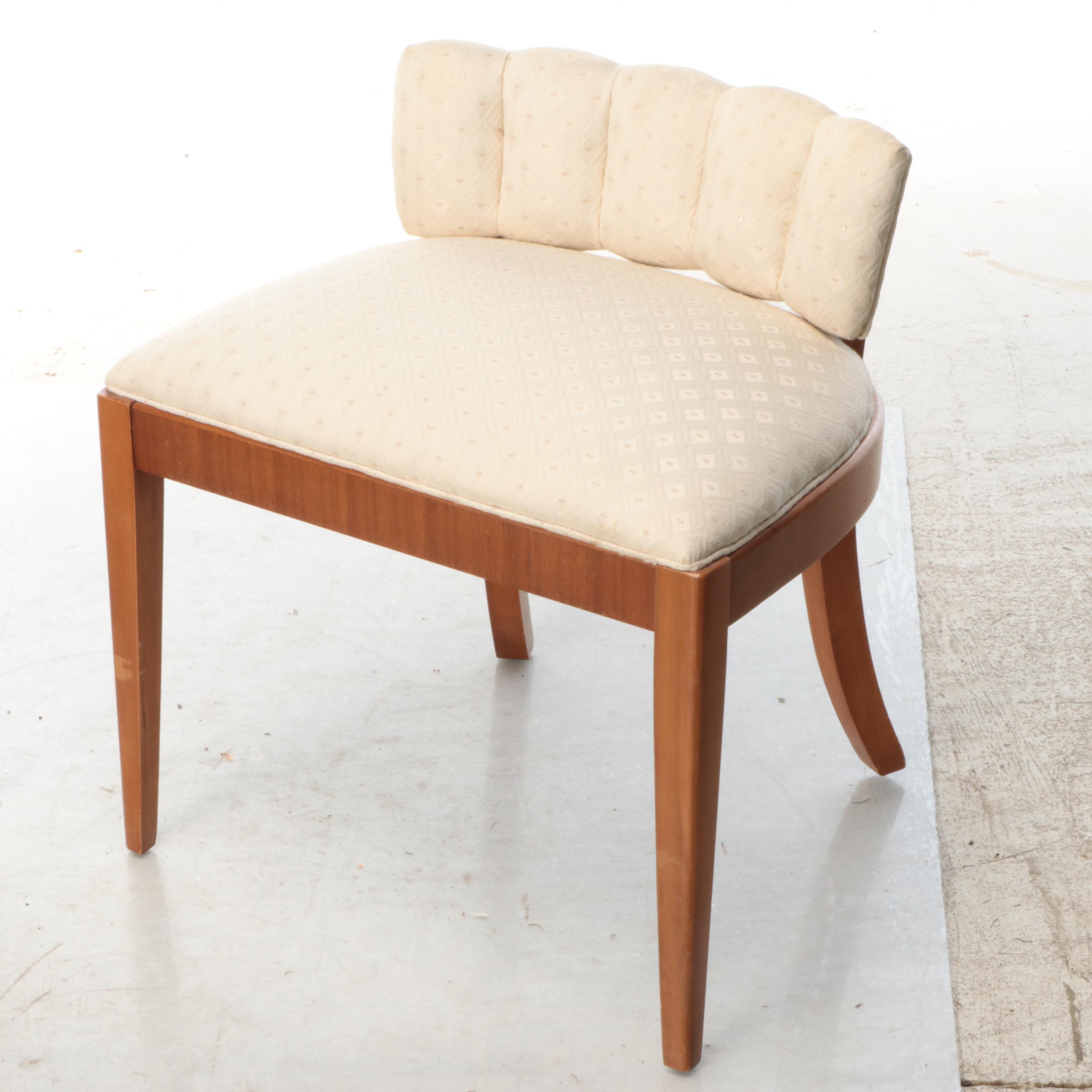 Mid Century Modern Upholstered Armchair and Side Chair