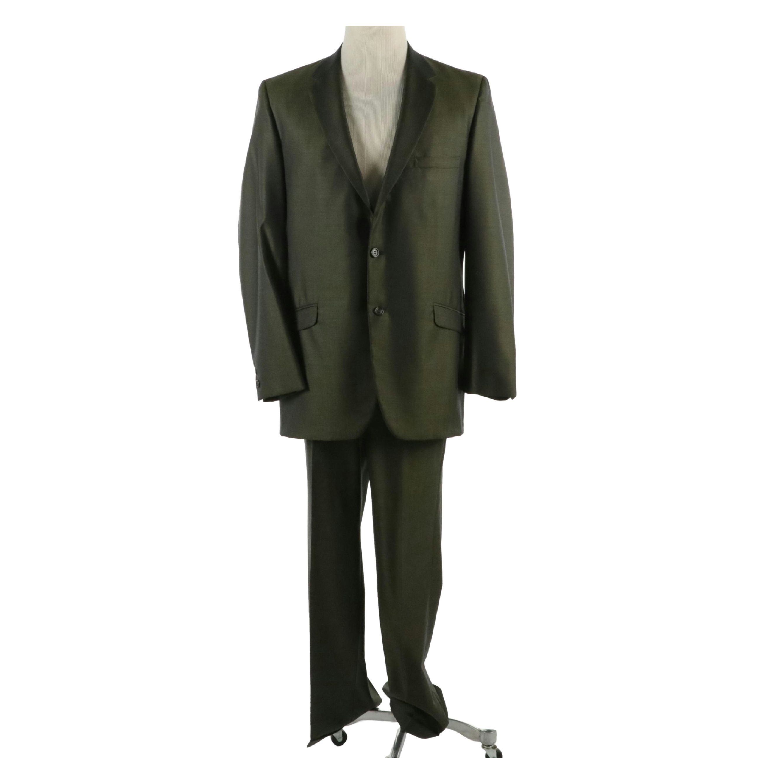 Men's Tudor Hall Clothes for Lerman Brothers Iridescent Wool Suit and Other Tie