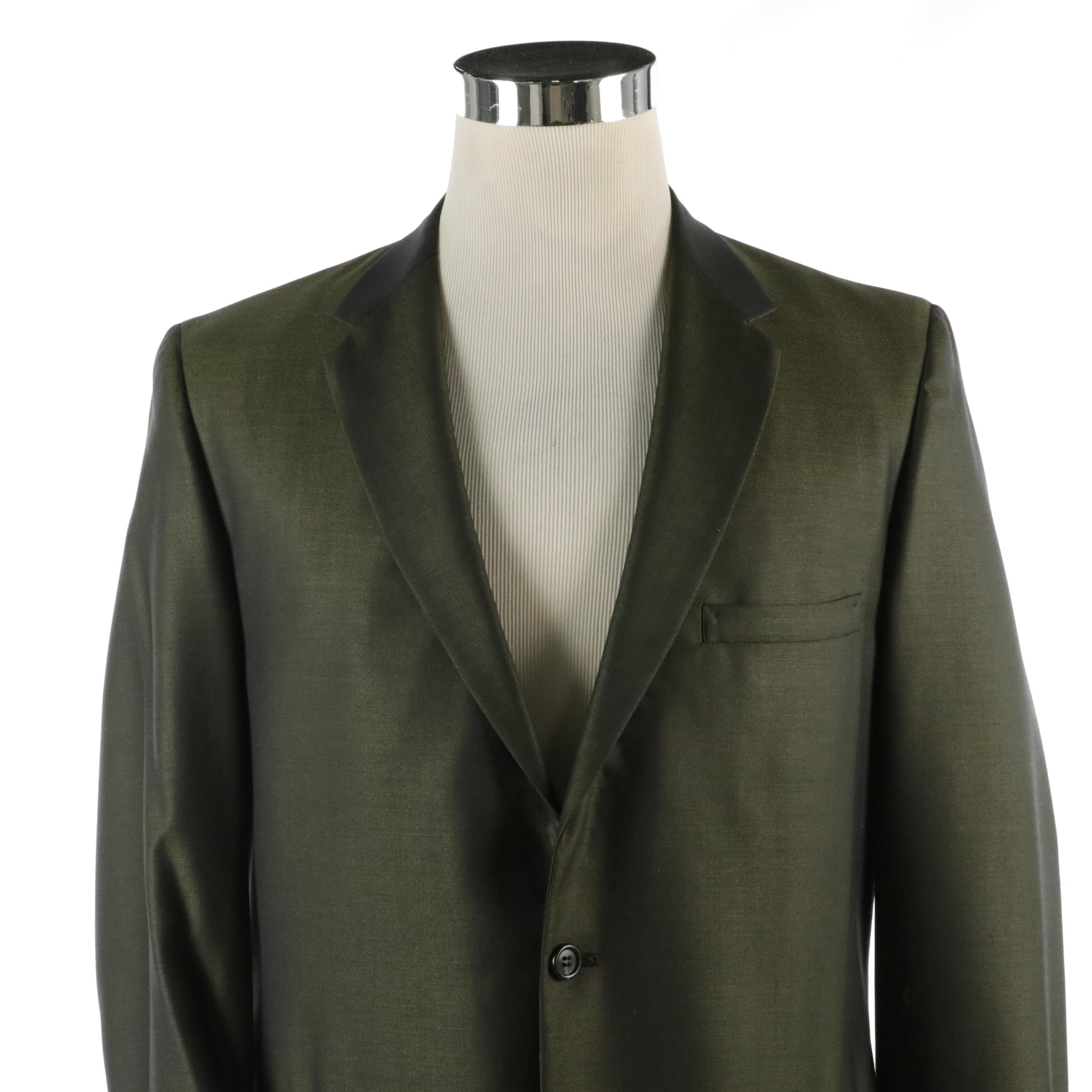 Men's Tudor Hall Clothes for Lerman Brothers Iridescent Wool Suit and Other Tie