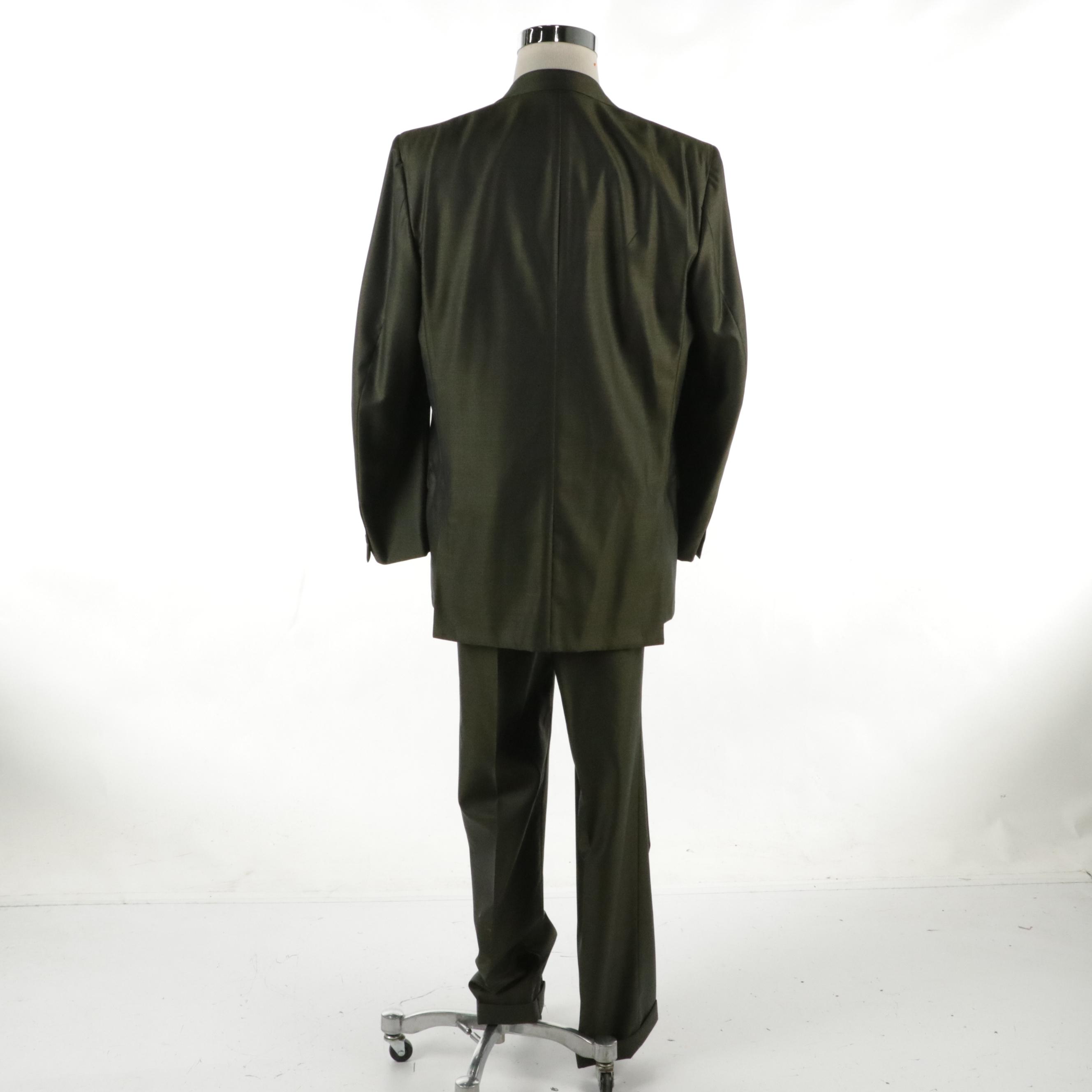 Men's Tudor Hall Clothes for Lerman Brothers Iridescent Wool Suit and Other Tie