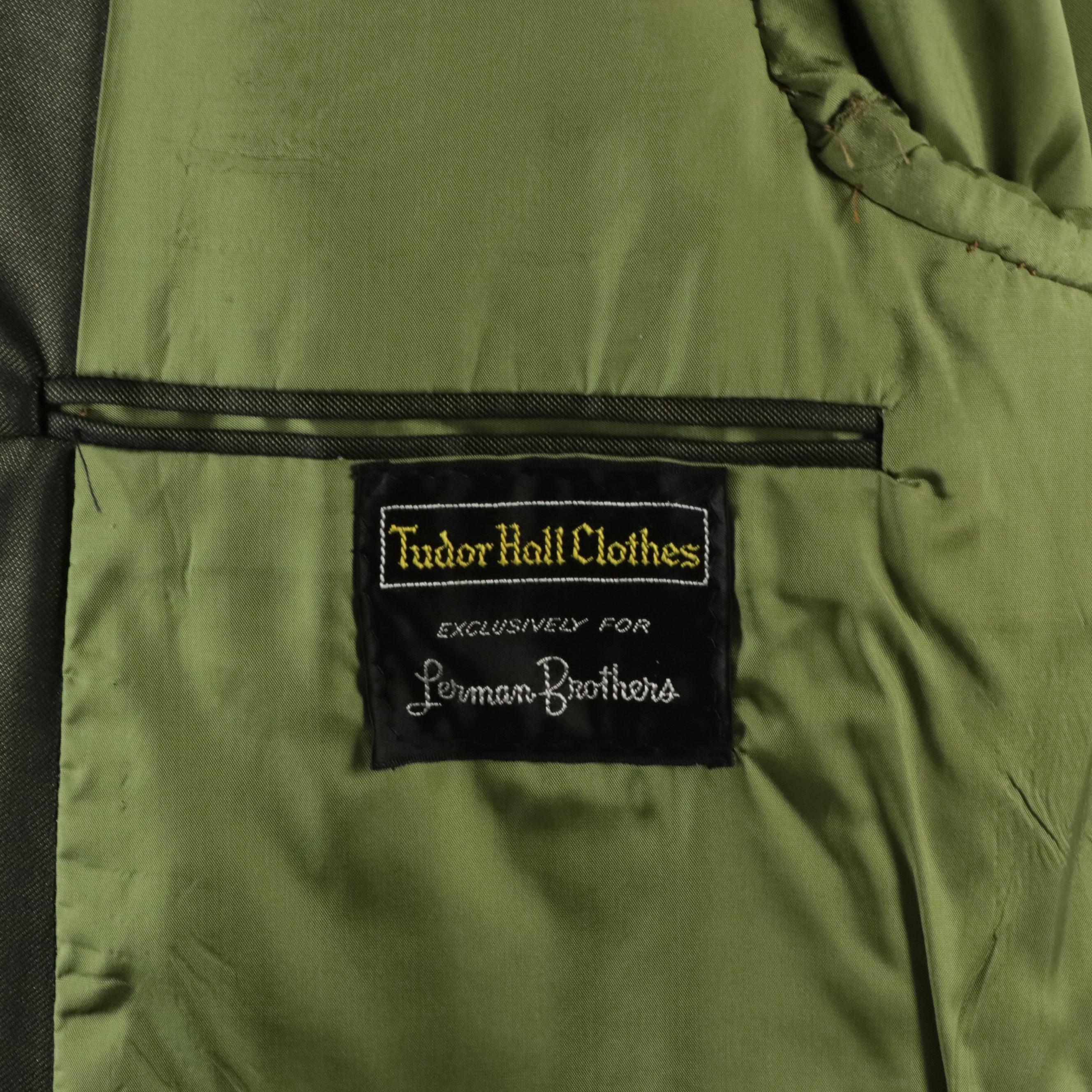 Men's Tudor Hall Clothes for Lerman Brothers Iridescent Wool Suit and Other Tie