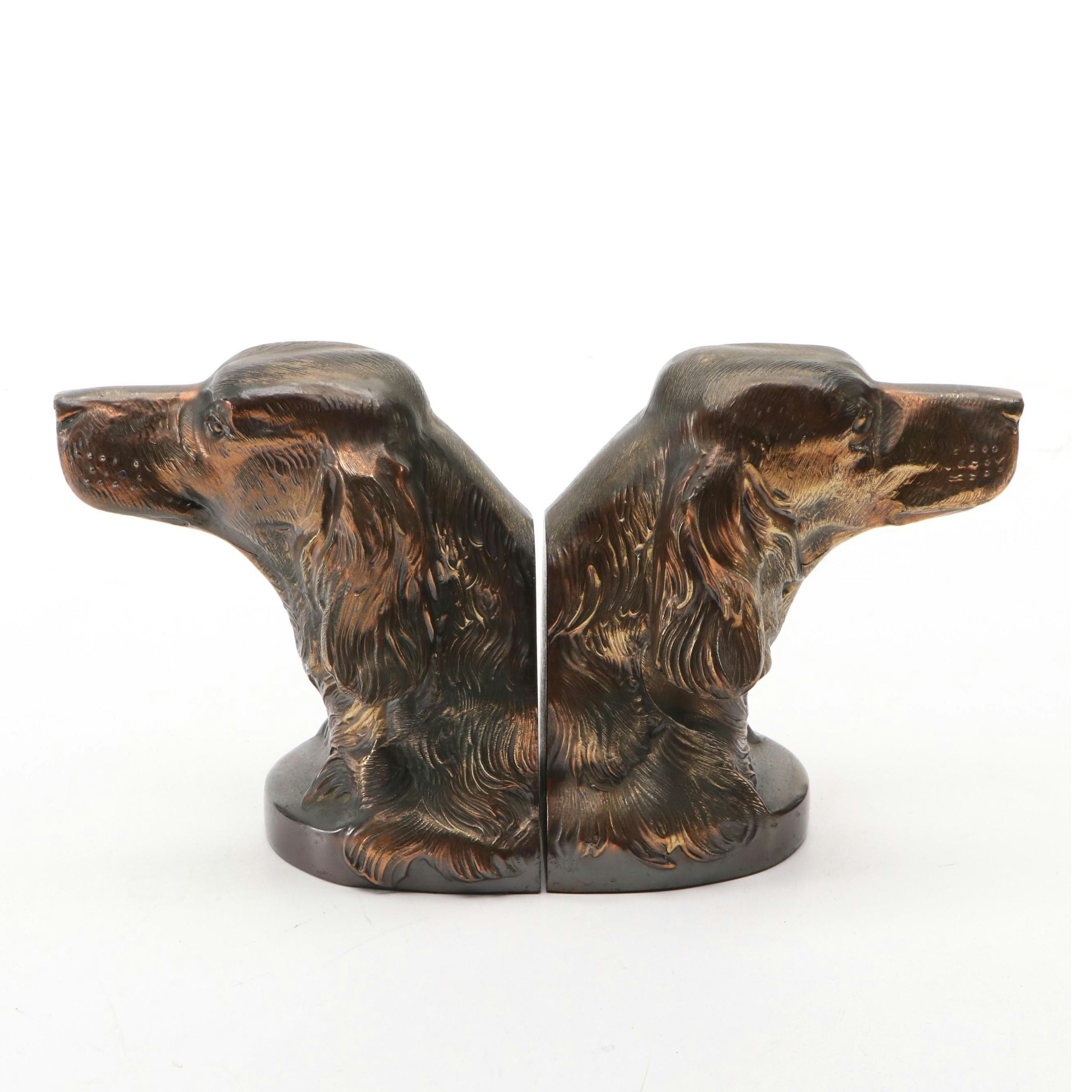 Bronze Finished Irish Setter Bookends
