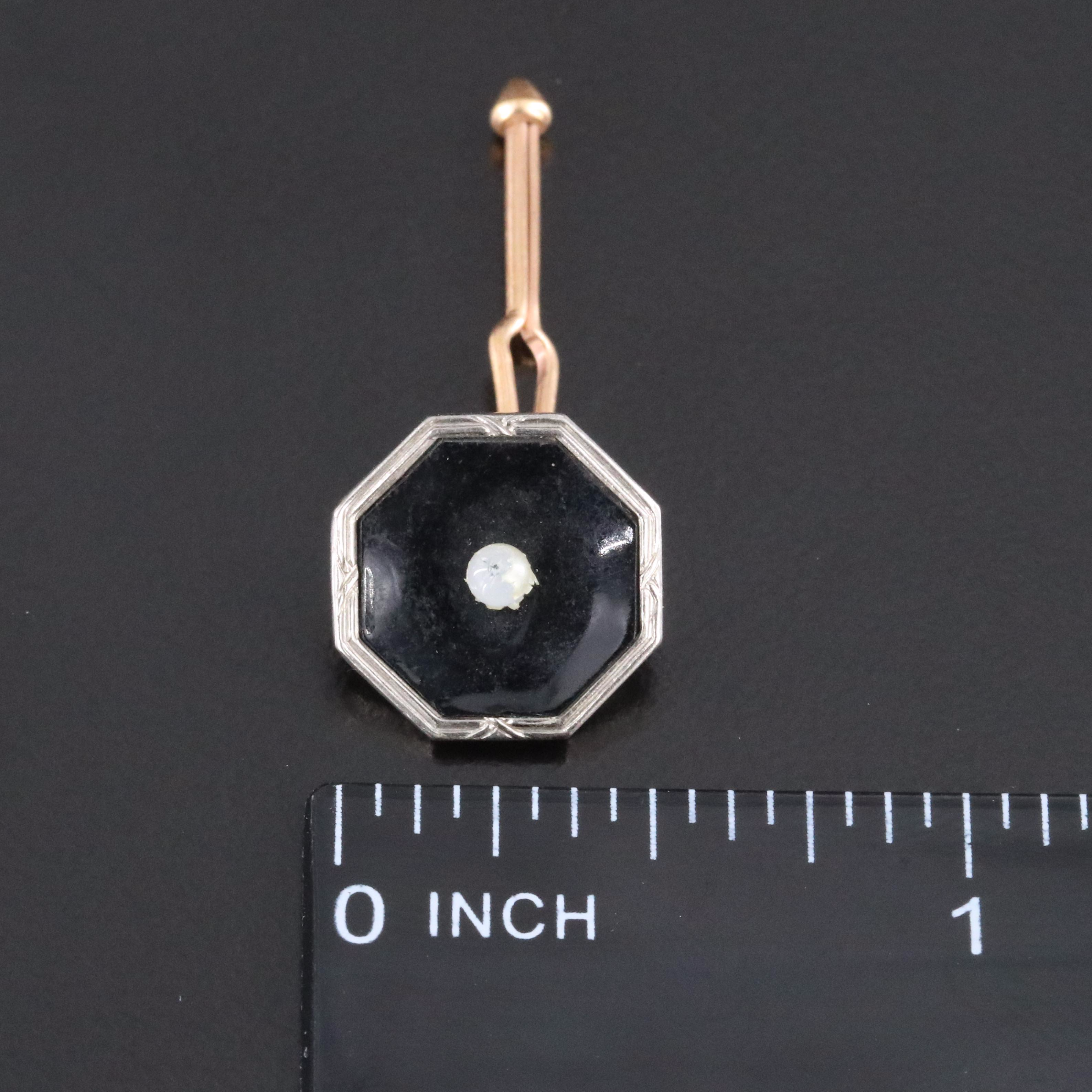 Faux Pearl and Faux Black Onyx Shirt Studs