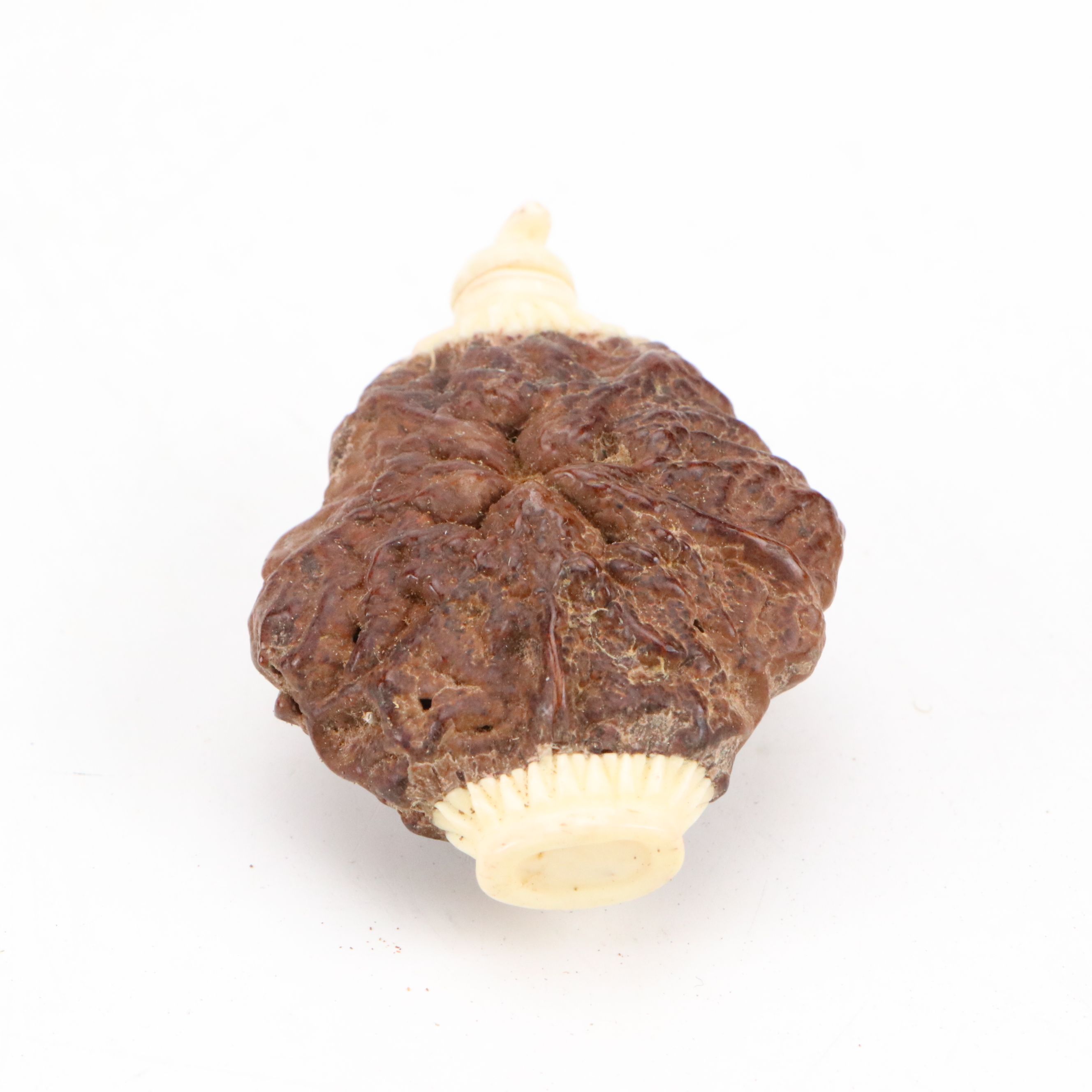 Chinese Hand-Carved Wooden and Nut Pod Snuff Bottles