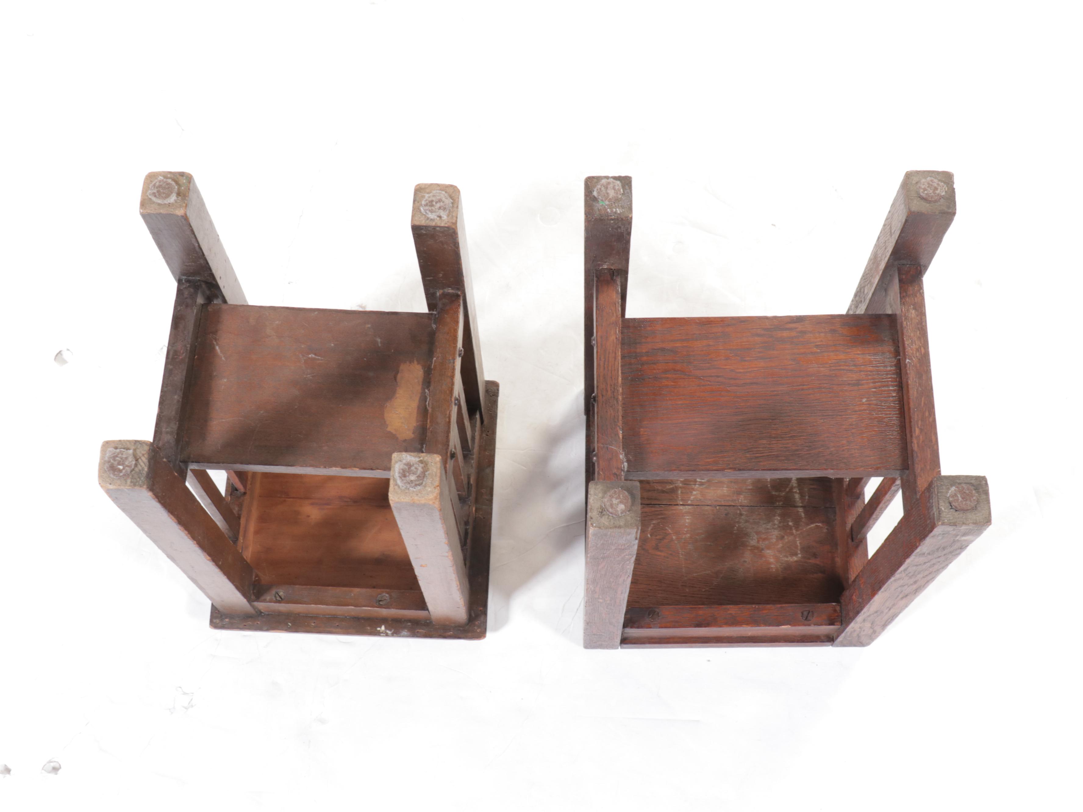 Two Arts and Crafts Oak Stands, Early 20th Century