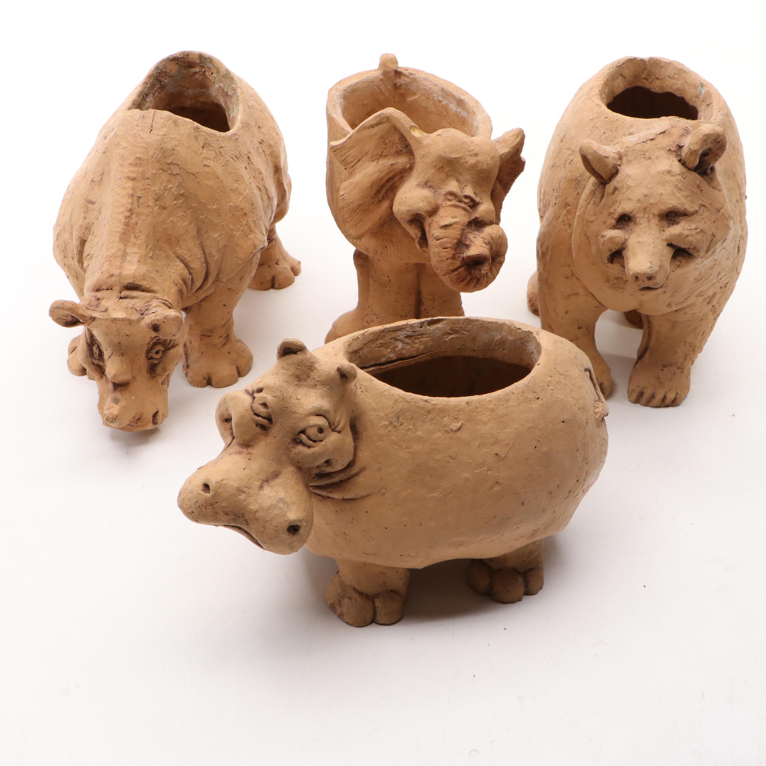 Lee Bortin Art Pottery Ceramic Animal Planters