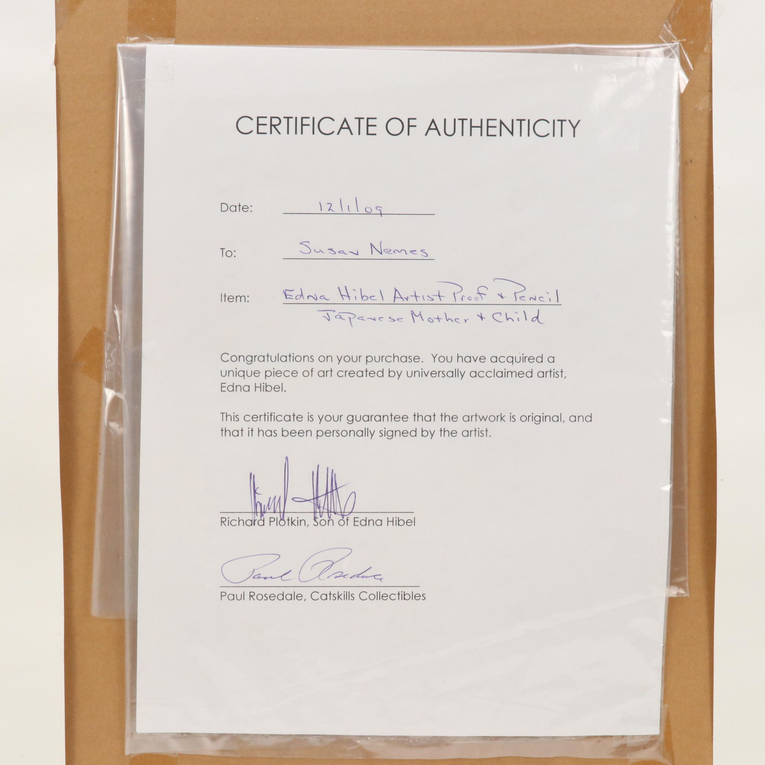 Edna Hibel Lithograph of Mother and Child