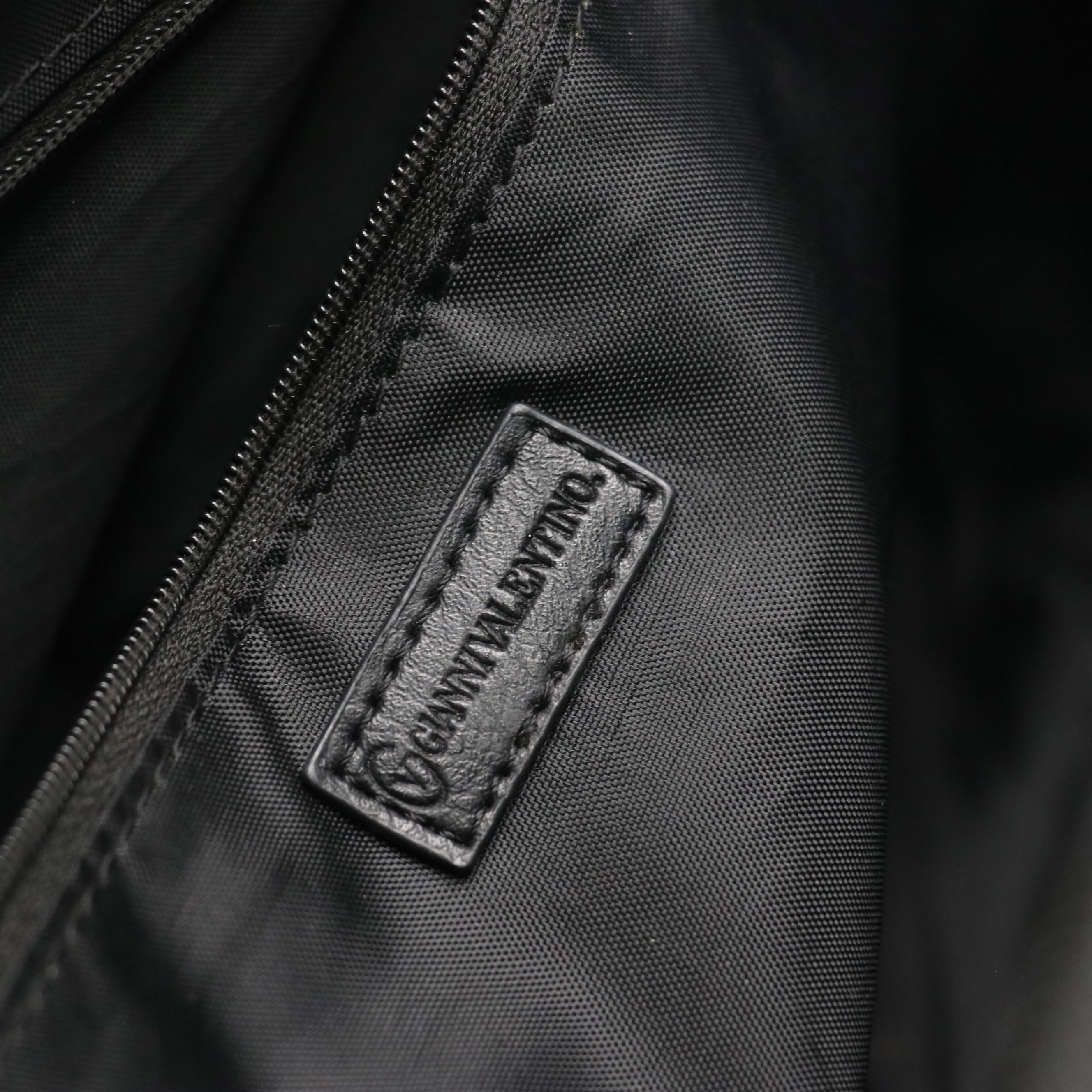 Gianni Valentino Shoulder Tote in Black Faux Leather