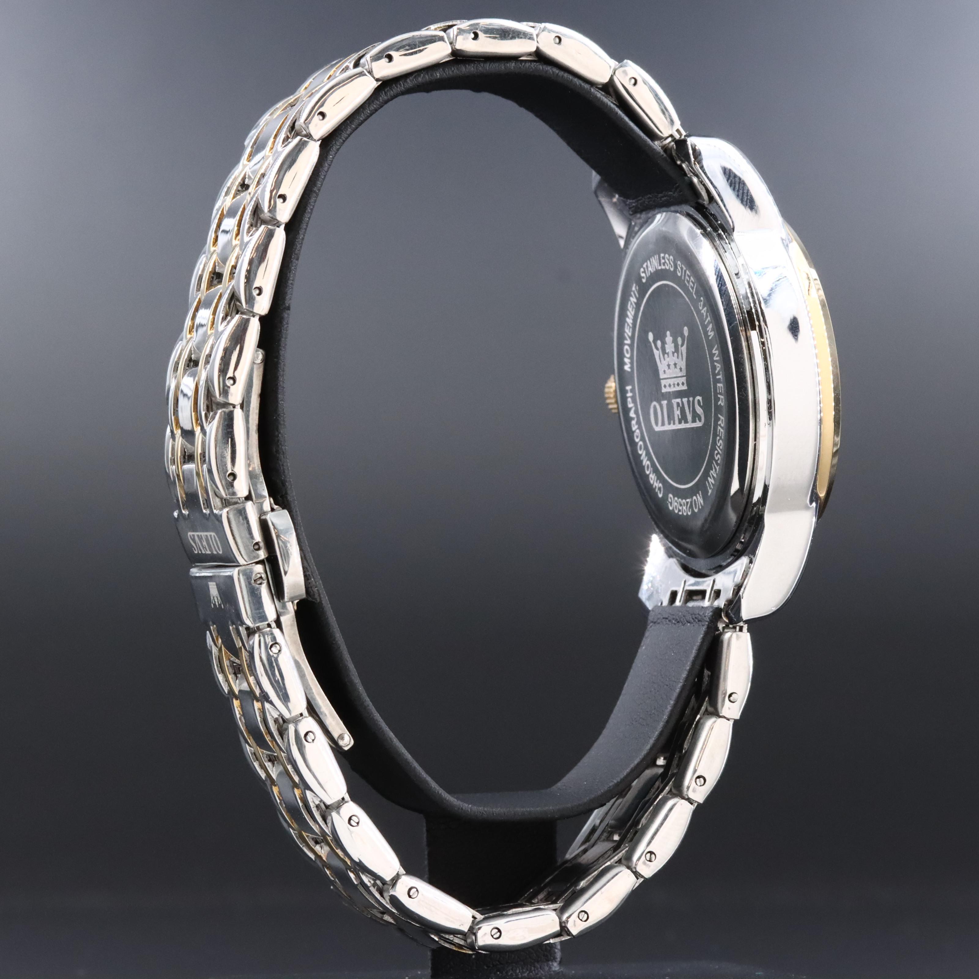 OLEVS Two Tone Chronograph Watch