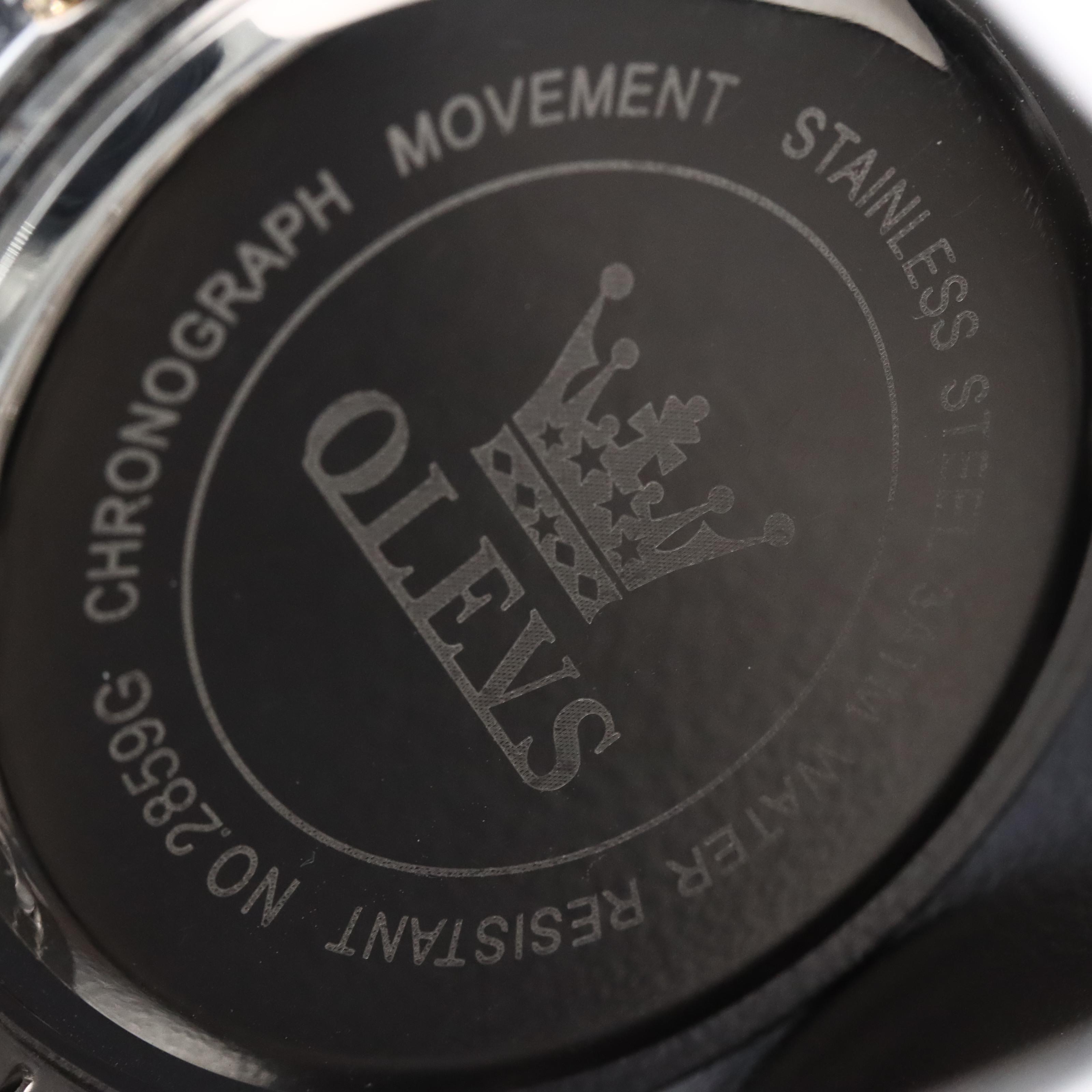 OLEVS Two Tone Chronograph Watch